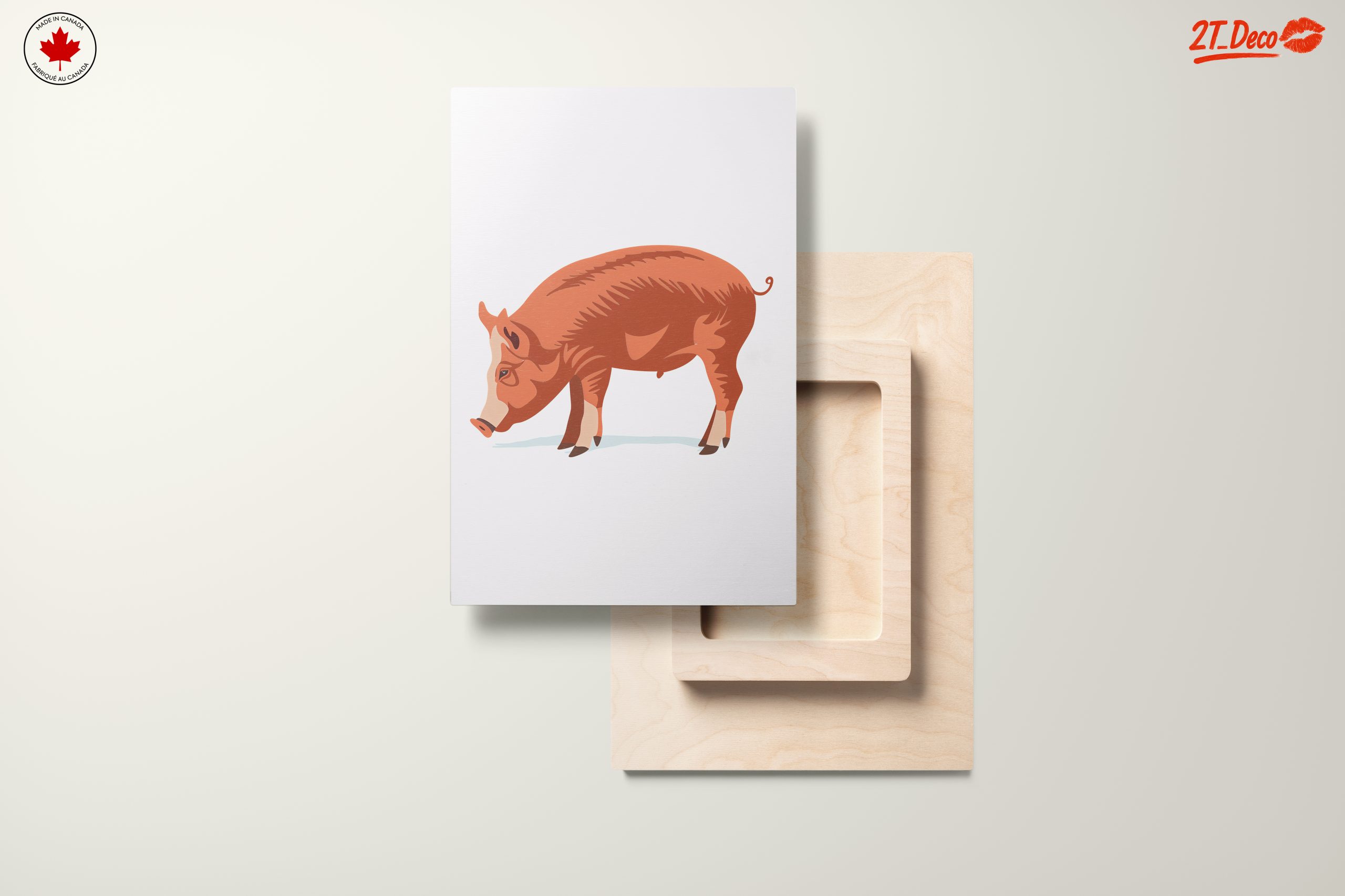 Stylized Pig Farm Animal Artwork - Image 11