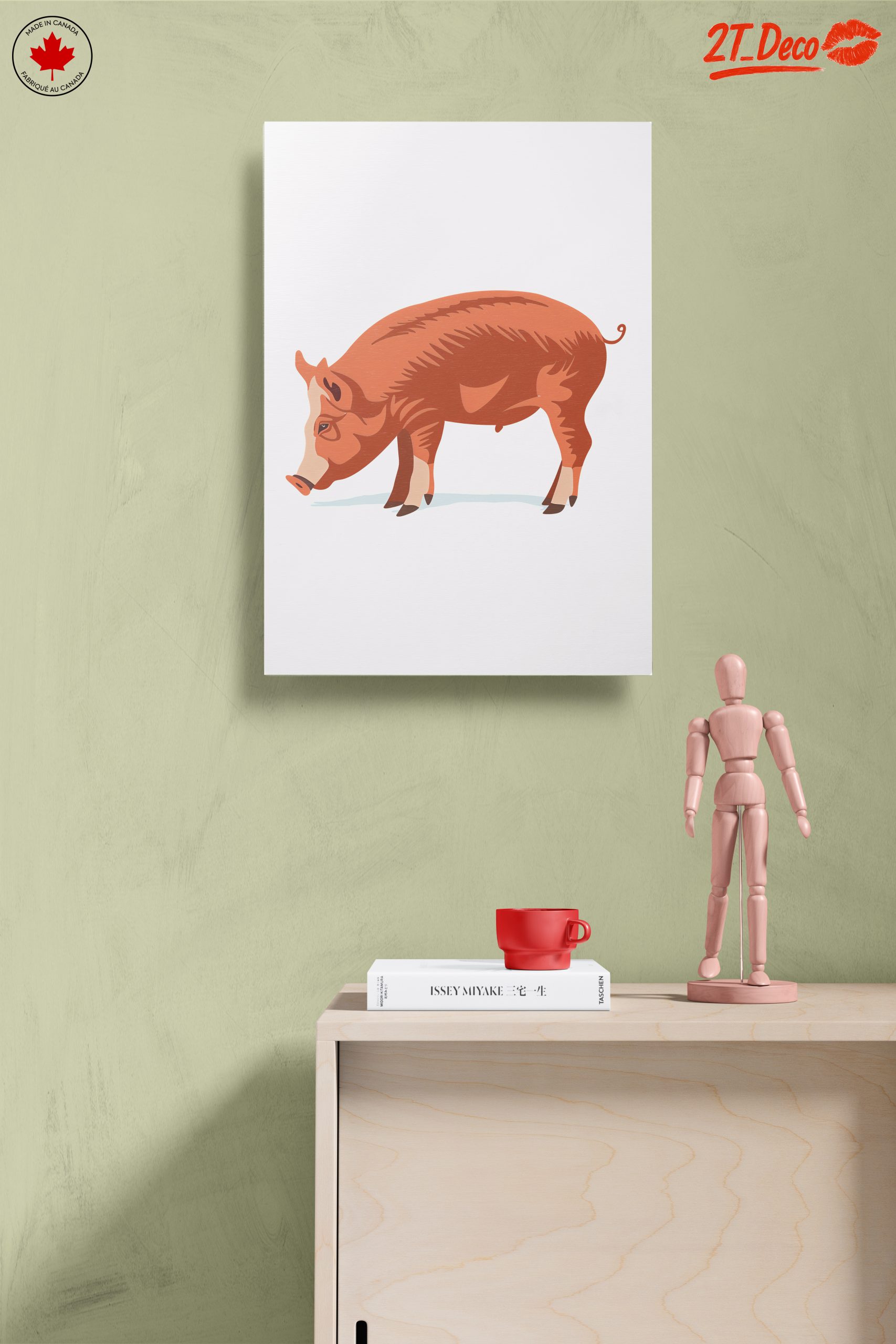Stylized Pig Farm Animal Artwork - Image 14