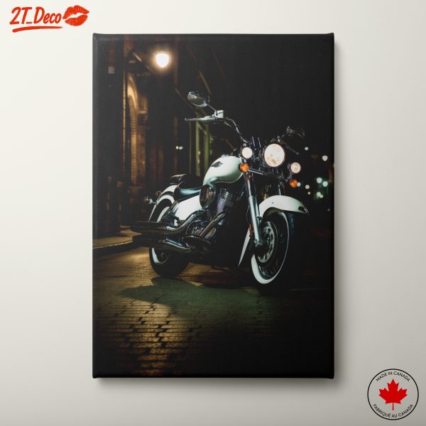 Sleek Motorcycle in Urban Night Scene 3