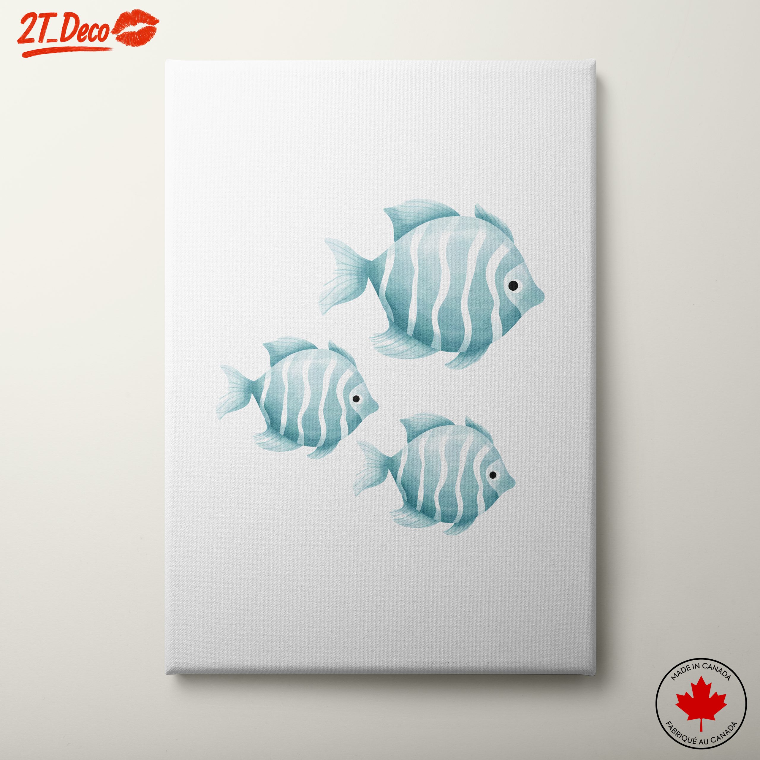 Stylized Fish Art in Soft Blue Tones