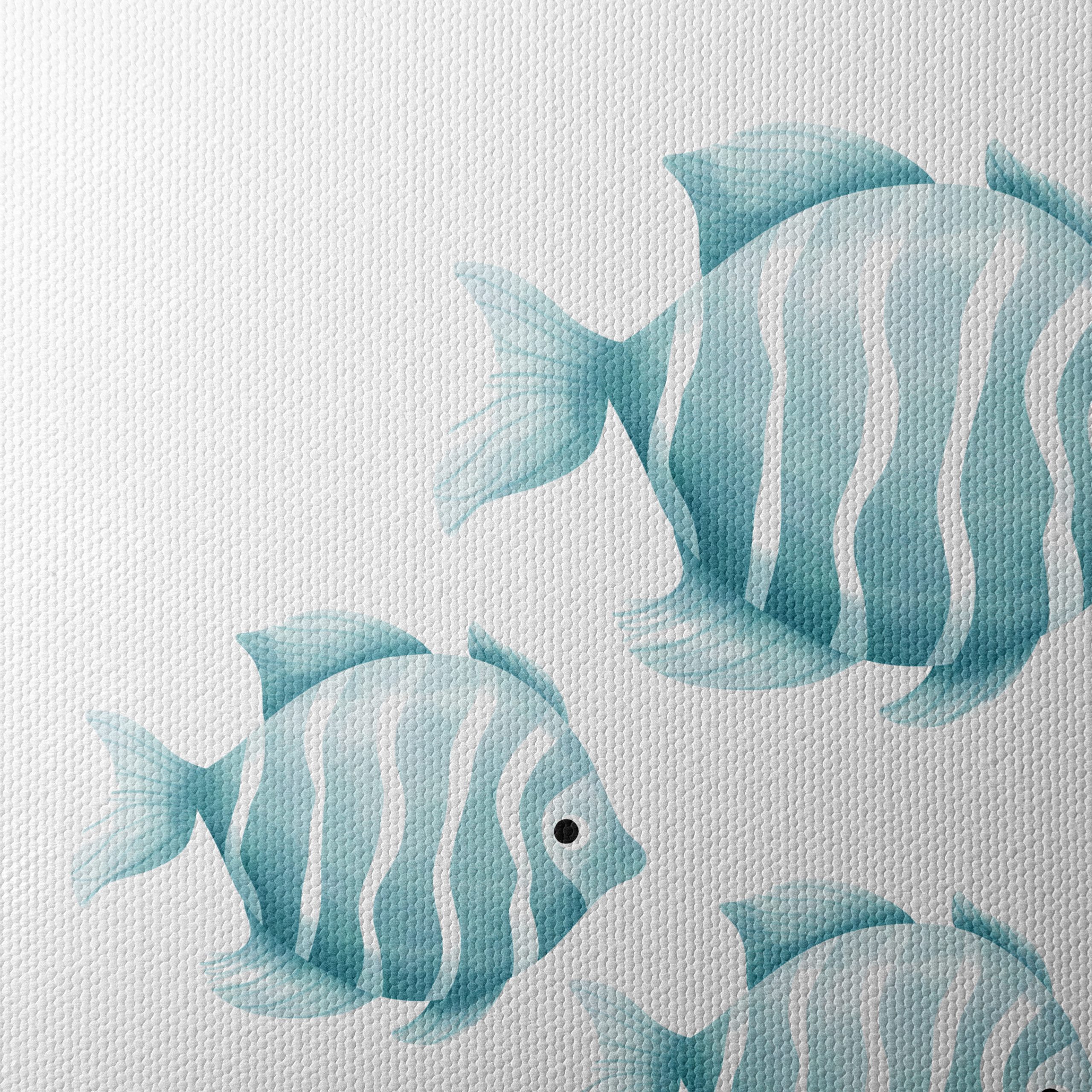 Stylized Fish Art in Soft Blue Tones - Image 4