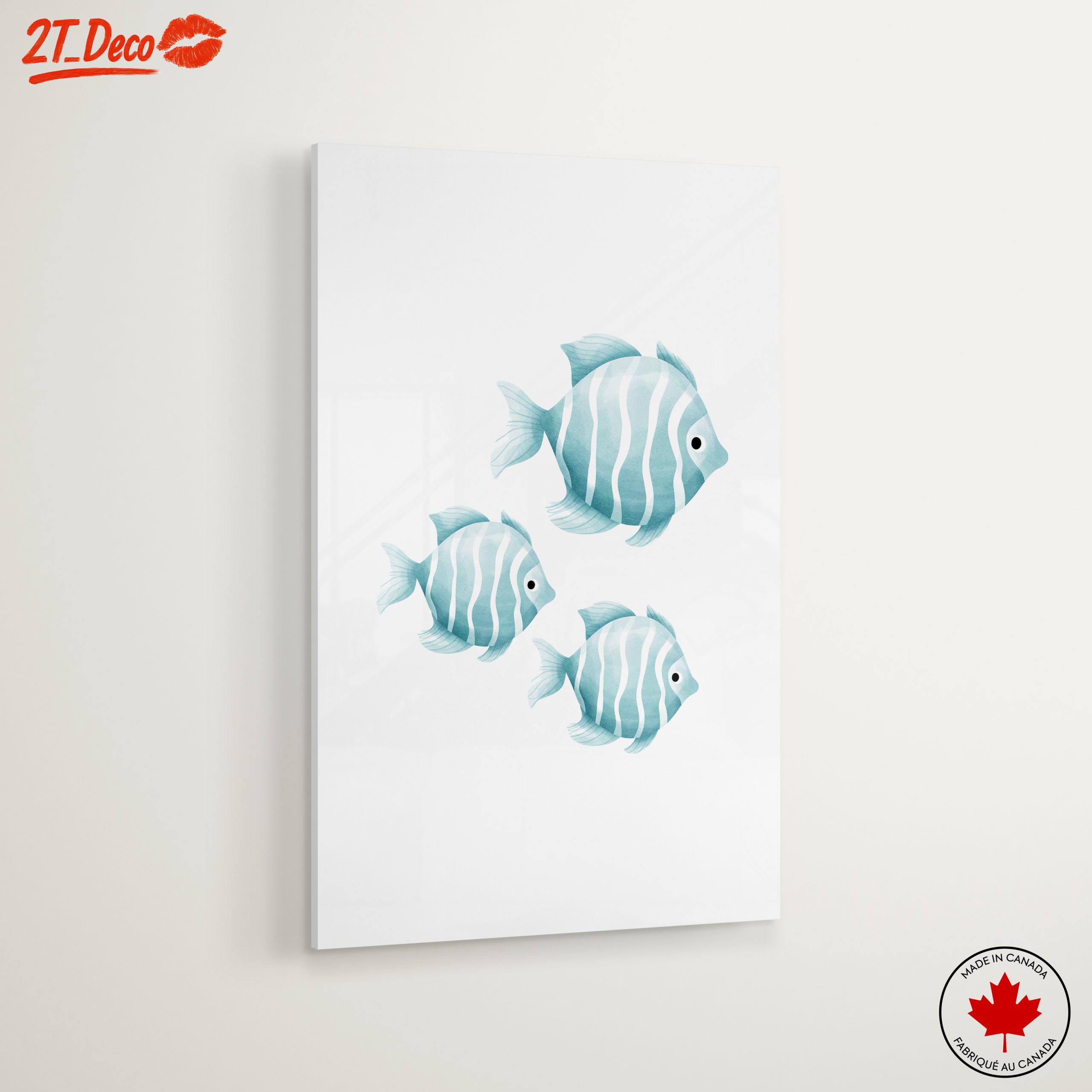 Stylized Fish Art in Soft Blue Tones - Image 6