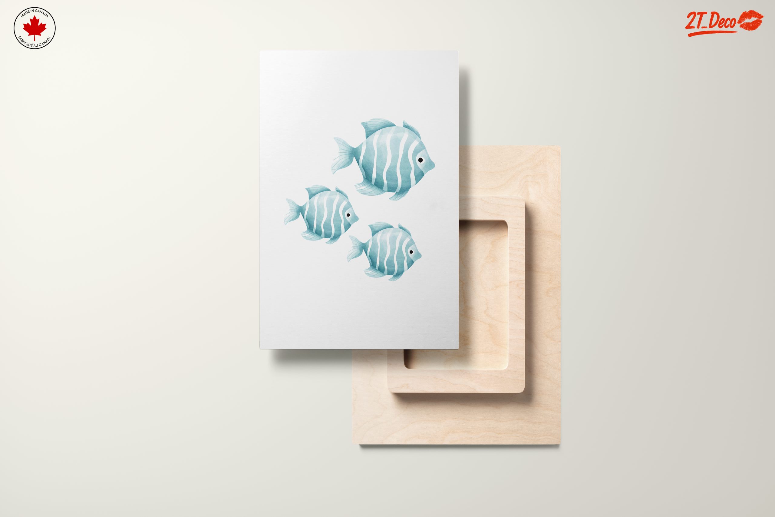 Stylized Fish Art in Soft Blue Tones - Image 11