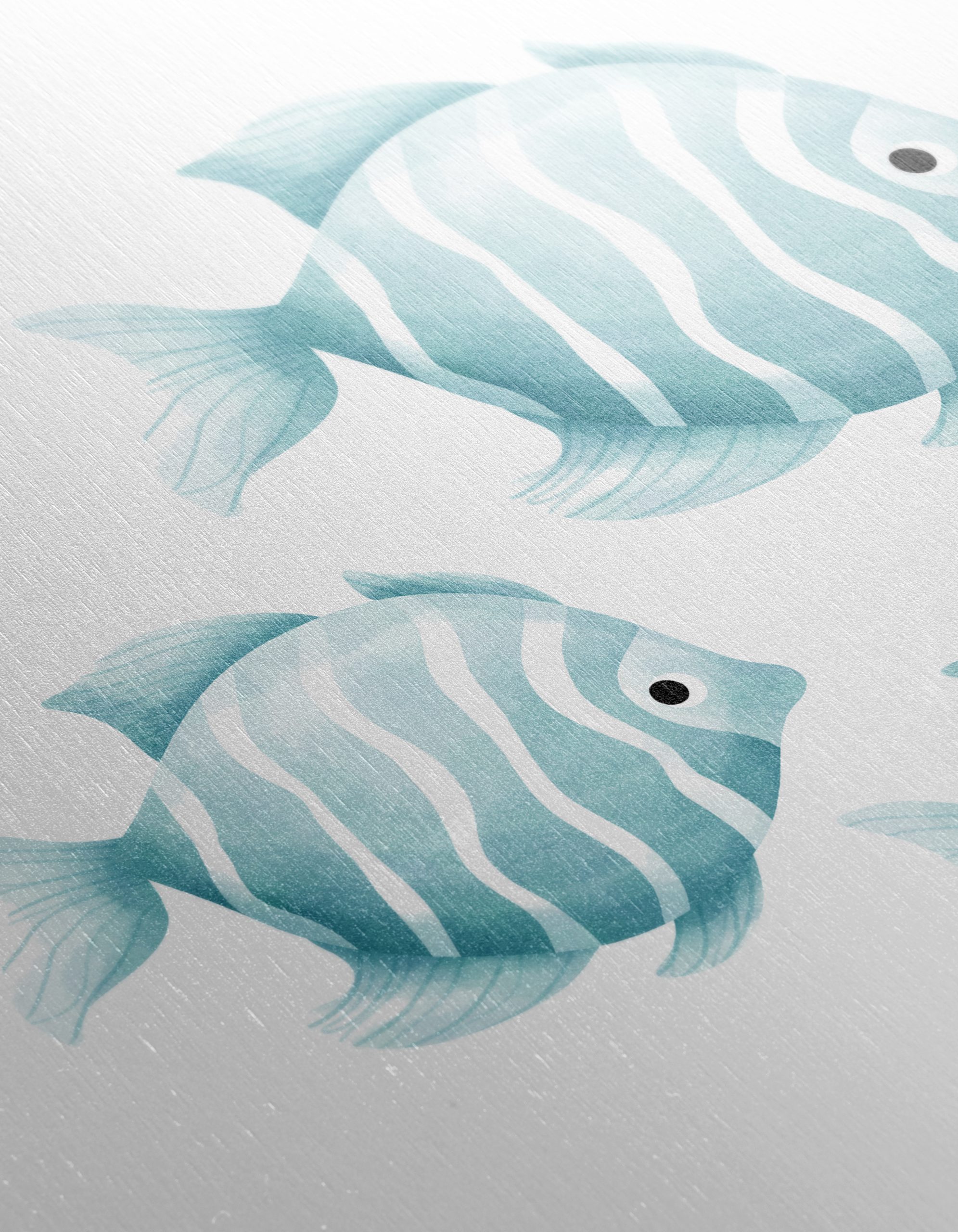 Stylized Fish Art in Soft Blue Tones - Image 12