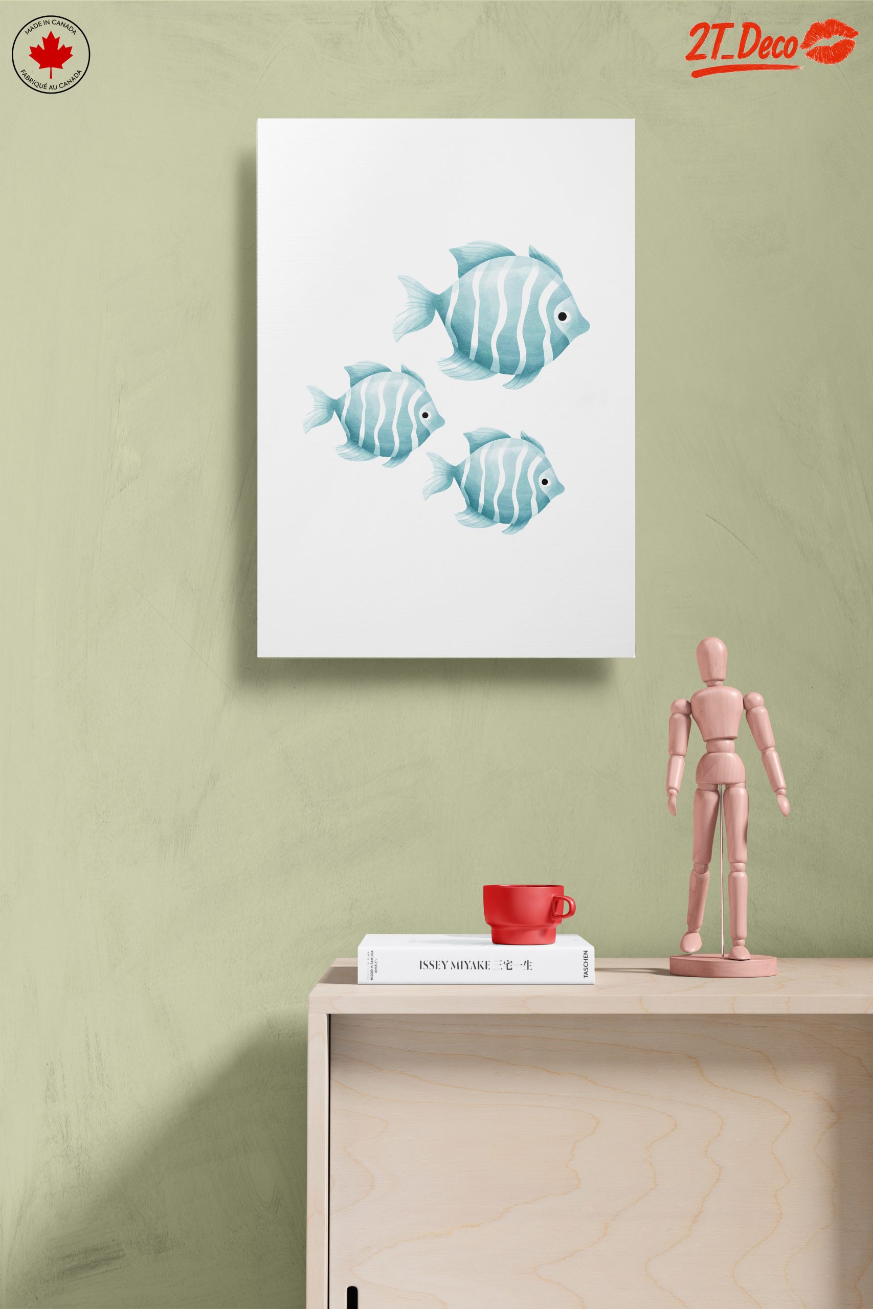 Stylized Fish Art in Soft Blue Tones - Image 14