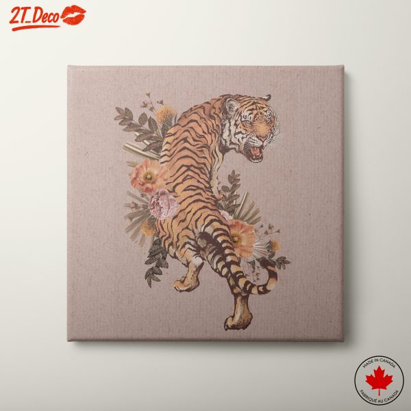 Majestic Tiger with Floral Accents