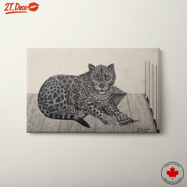 Leopard Artwork on Wood Floor