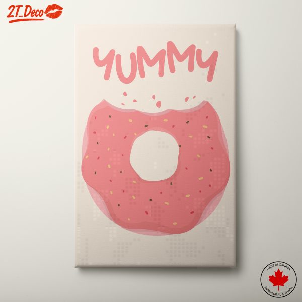 Whimsical Donut Art with Yummy Text