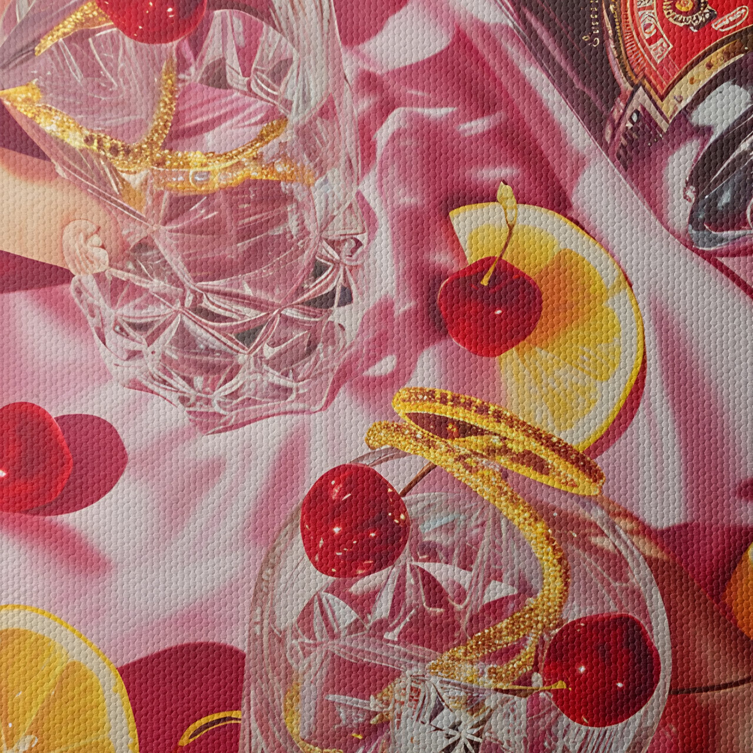 Cocktail Glasses with Cherries and Lemon - Image 4