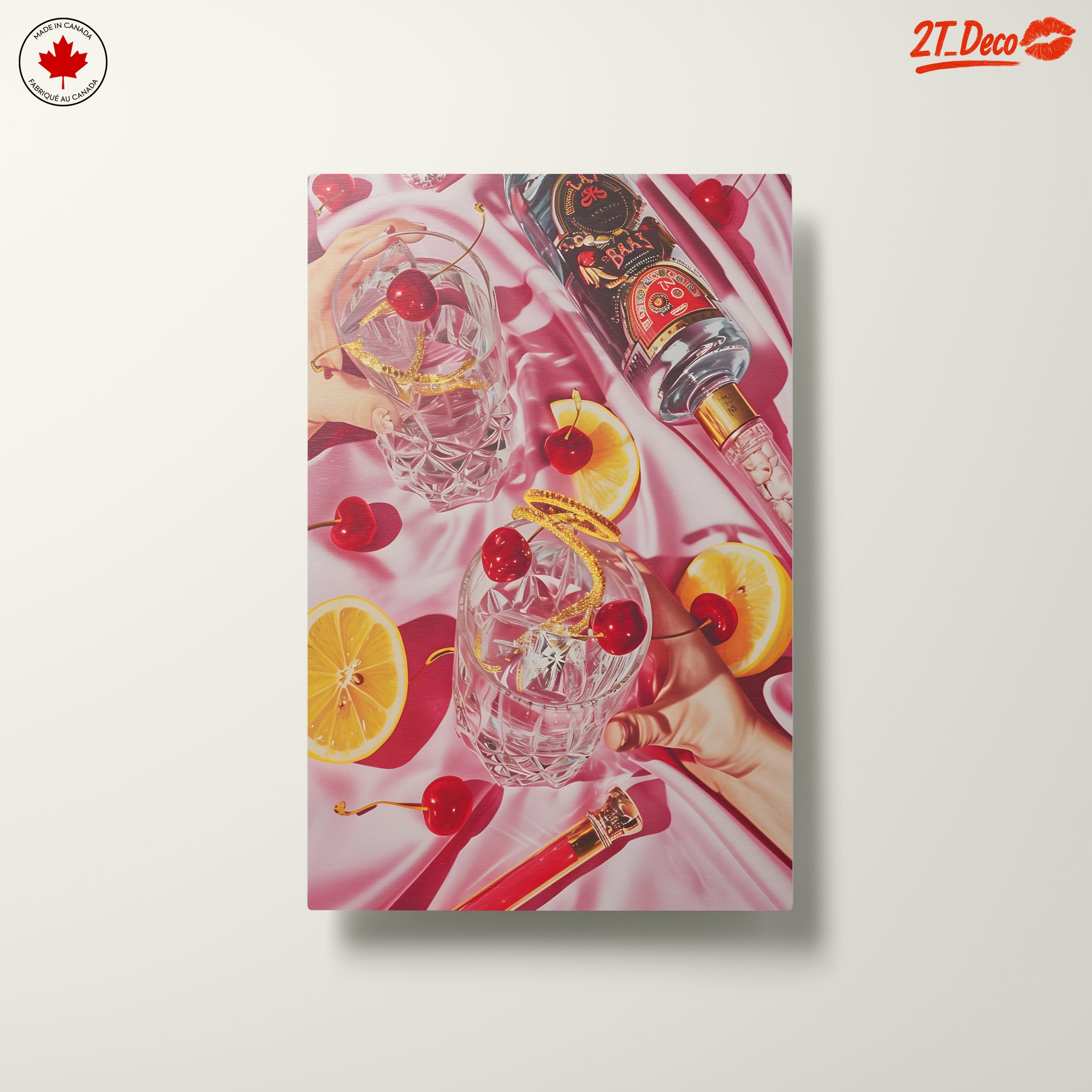 Cocktail Glasses with Cherries and Lemon - Image 10