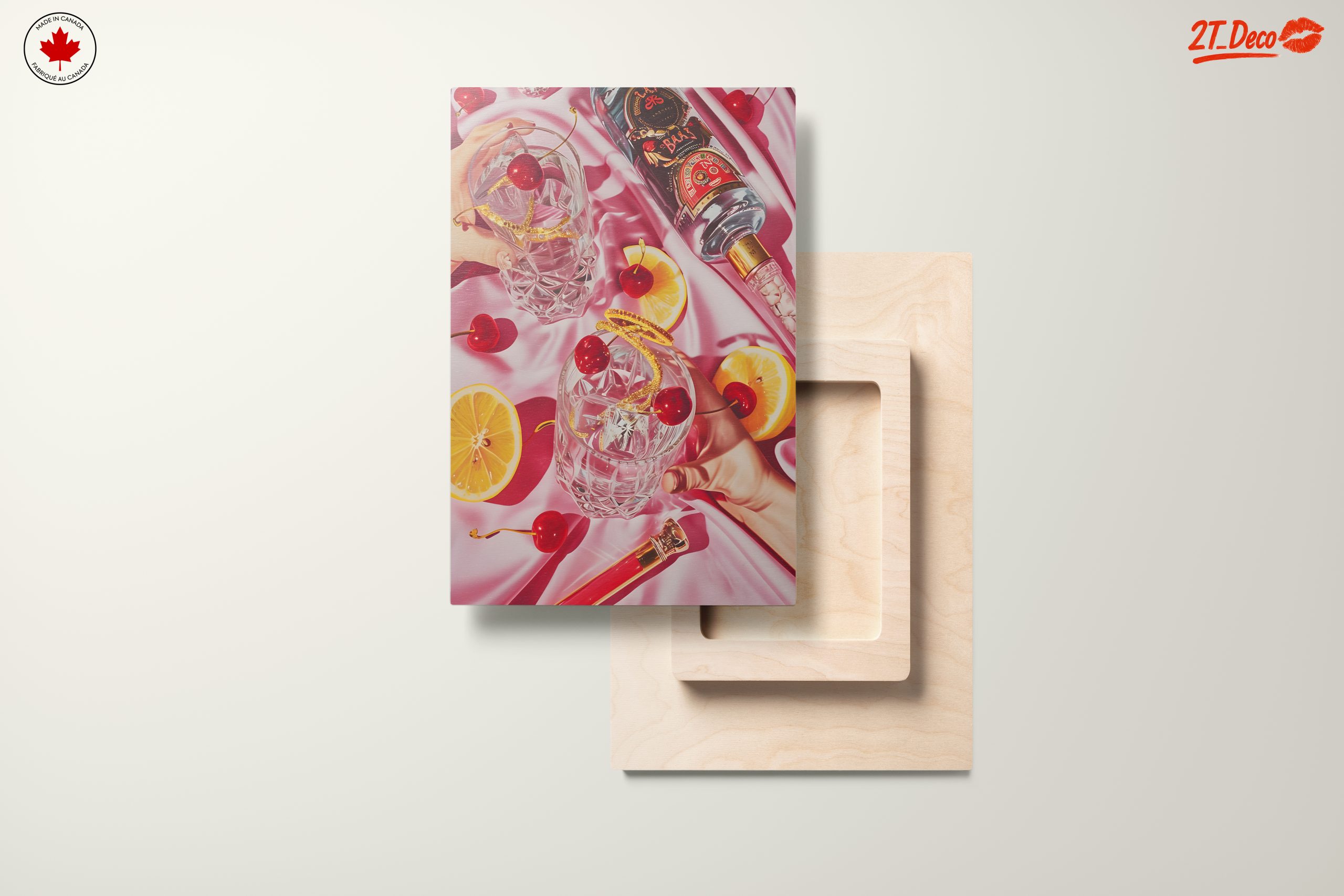 Cocktail Glasses with Cherries and Lemon - Image 11