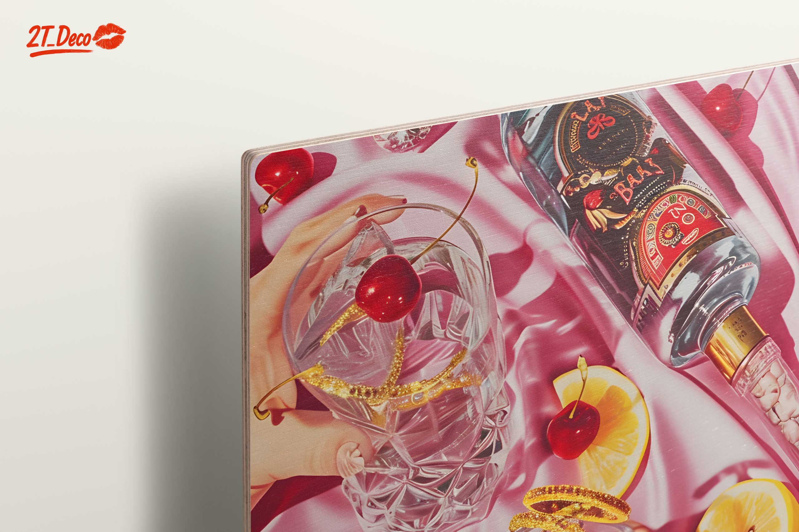 Cocktail Glasses with Cherries and Lemon - Image 15