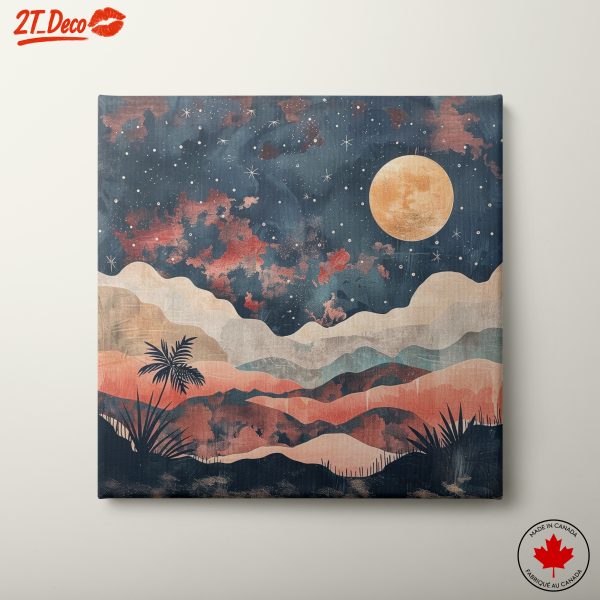 Abstract Landscape with Moon and Stars