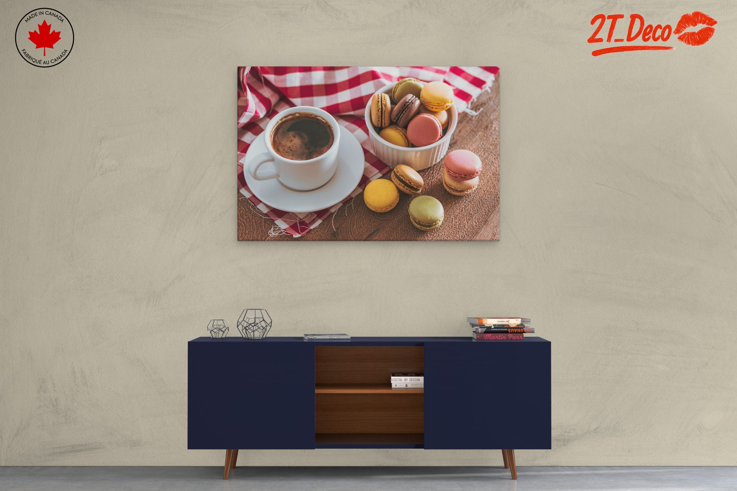 Coffee and Macarons Still Life Art - Image 3