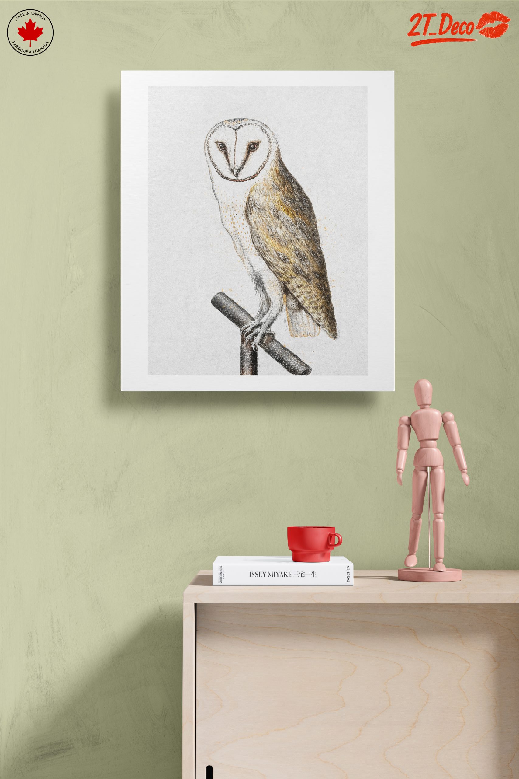 Illustration of a Barn Owl Perched - Image 14