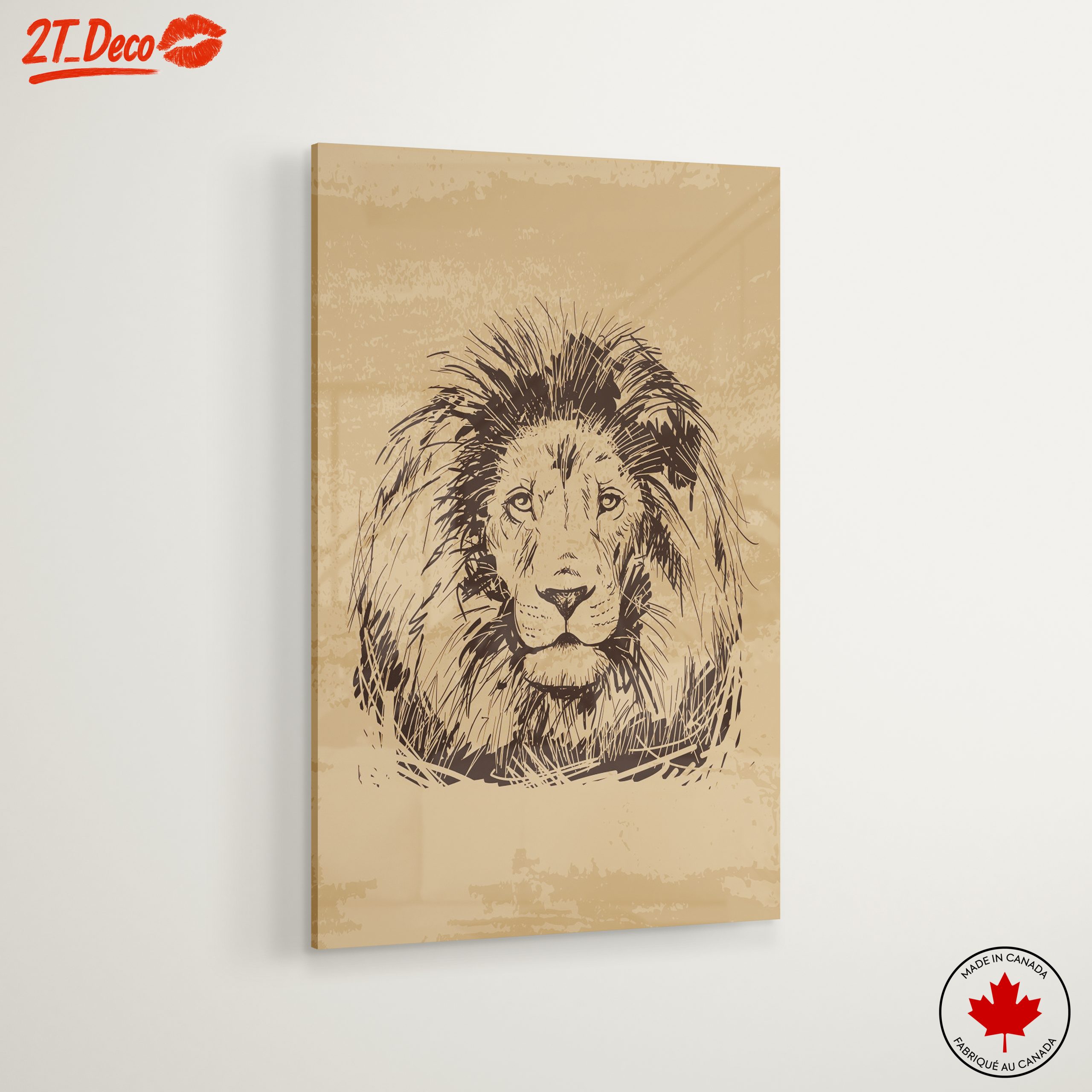 Artistic Lion Illustration in Neutral Tones - Image 6