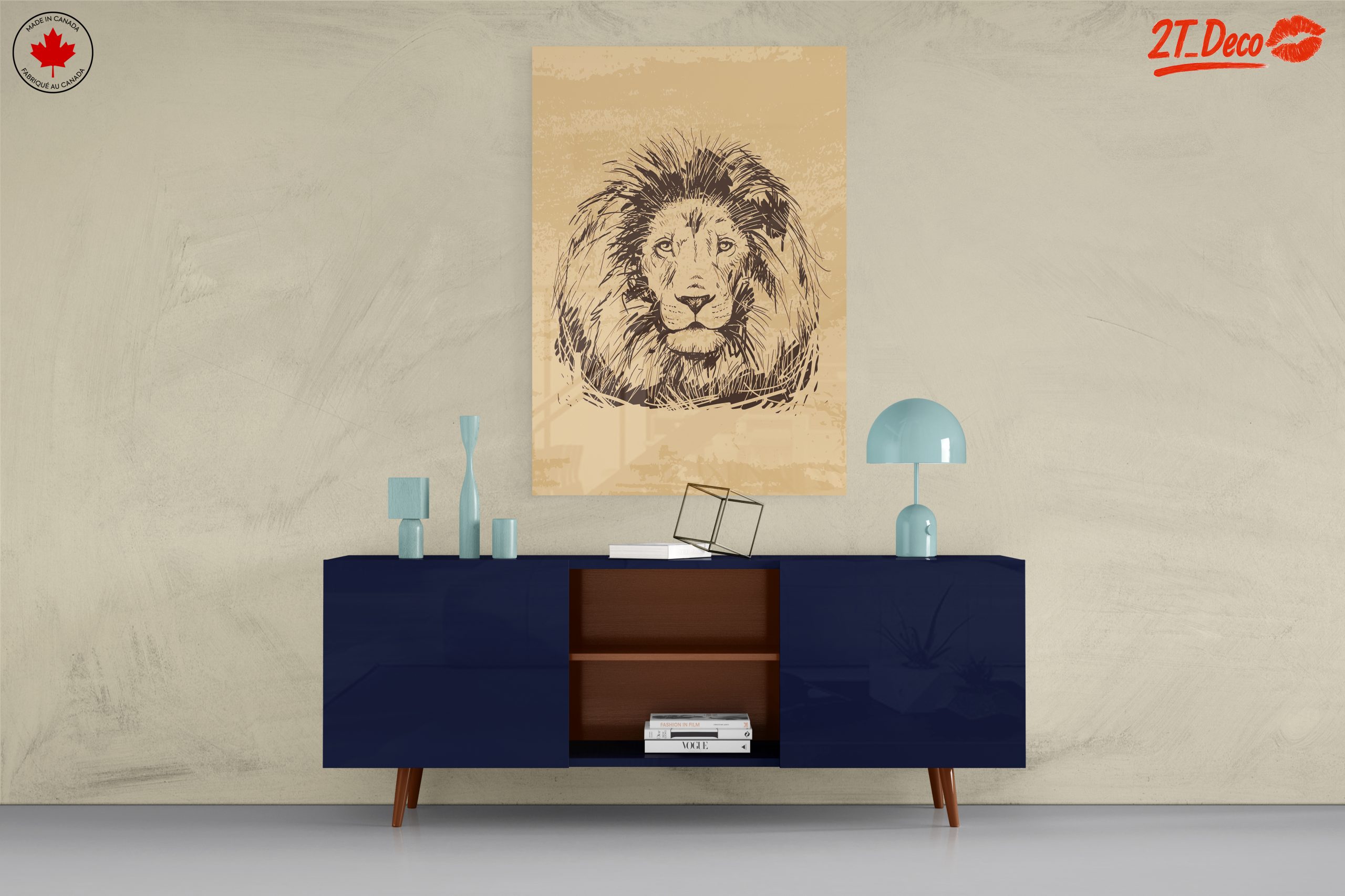 Artistic Lion Illustration in Neutral Tones - Image 8