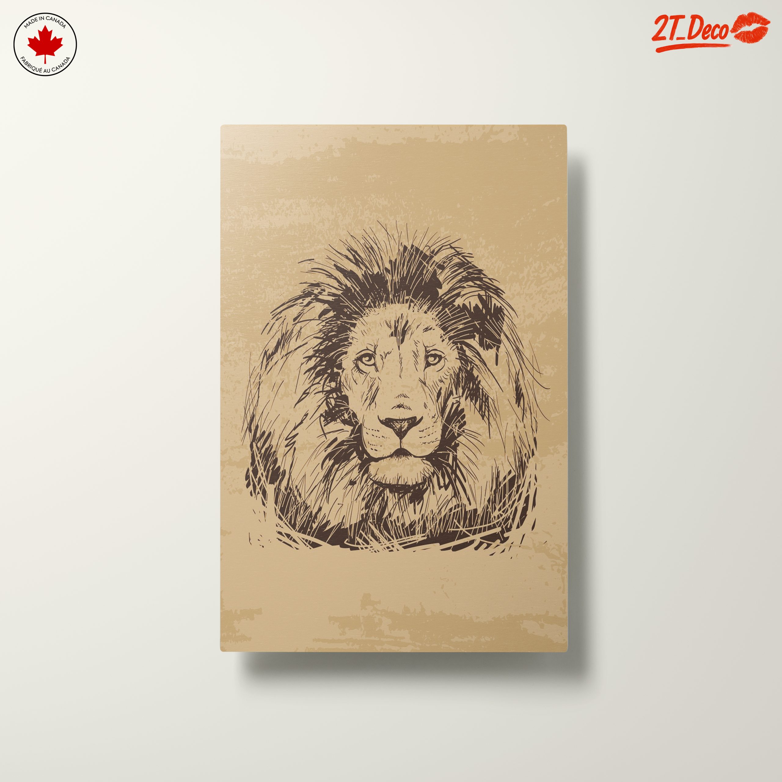 Artistic Lion Illustration in Neutral Tones - Image 10