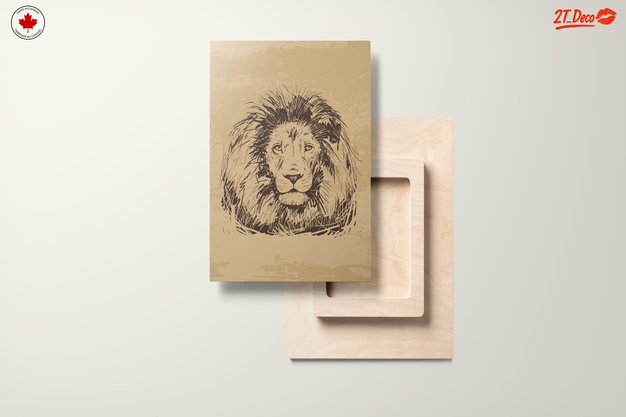 Artistic Lion Illustration in Neutral Tones - Image 11