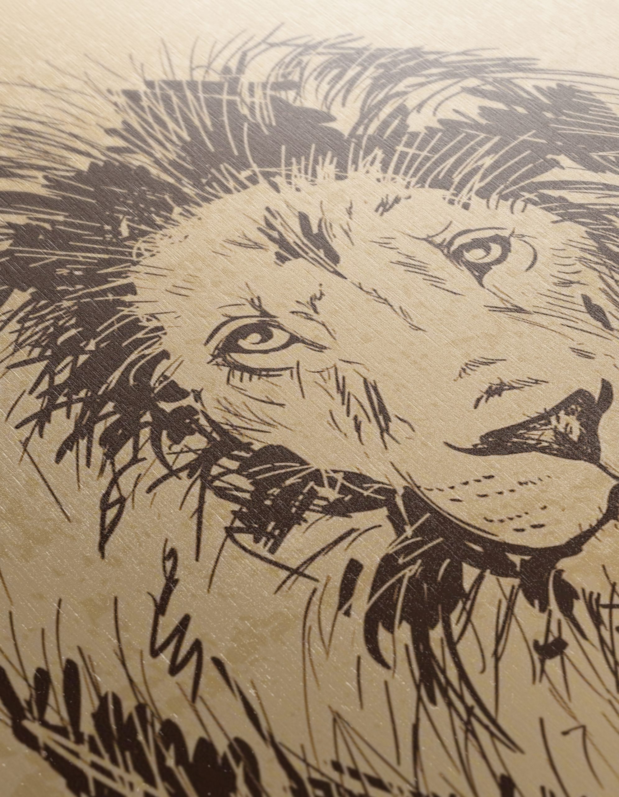 Artistic Lion Illustration in Neutral Tones - Image 12