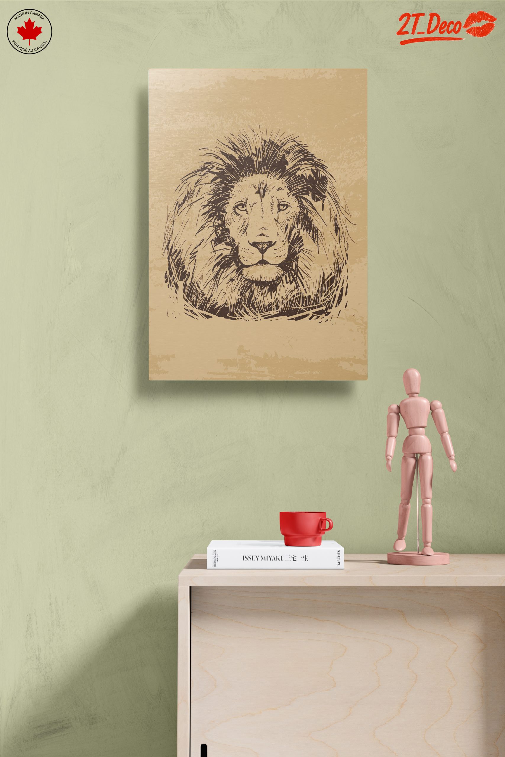 Artistic Lion Illustration in Neutral Tones - Image 14