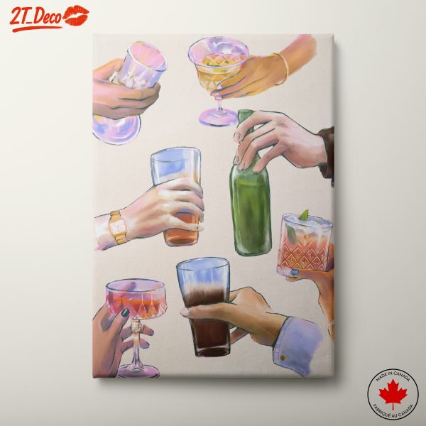 Celebratory Cocktail Hands Art