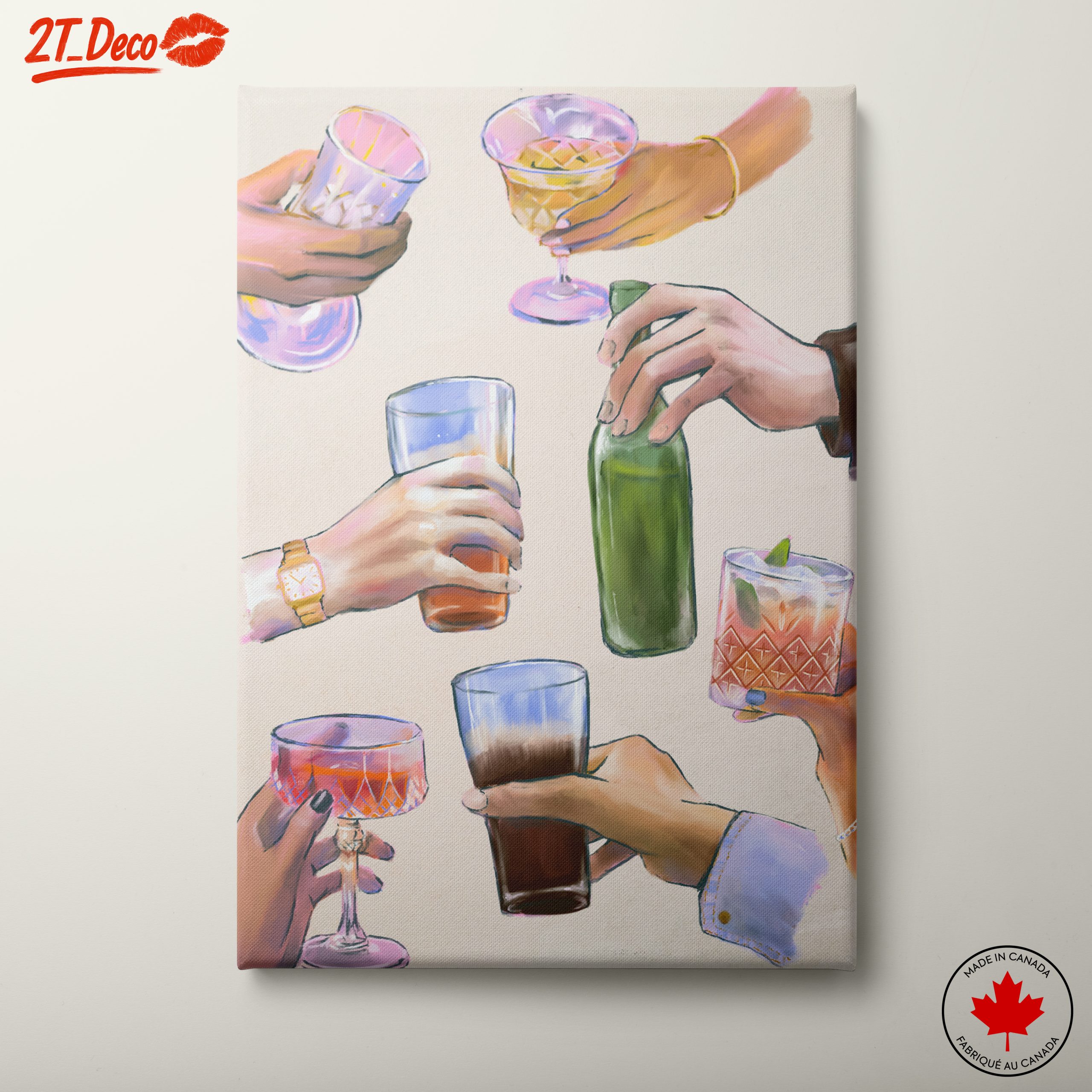 Celebratory Cocktail Hands Art