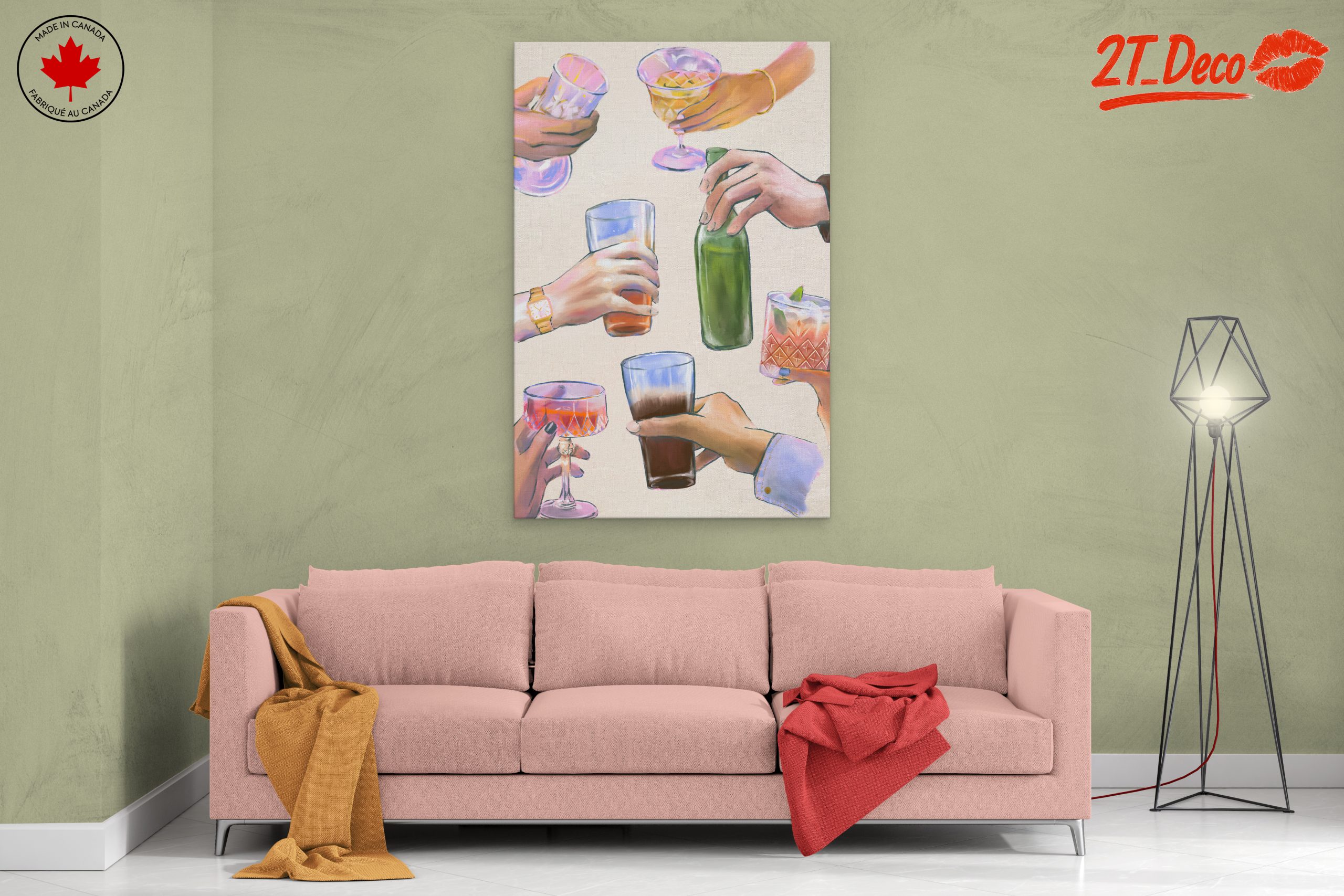 Celebratory Cocktail Hands Art - Image 2