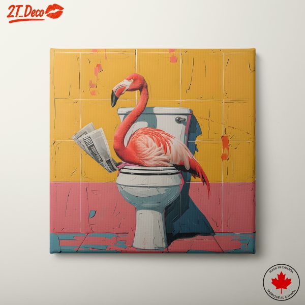 Playful Flamingo in Unique Setting