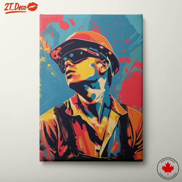 Vibrant Construction Worker Art