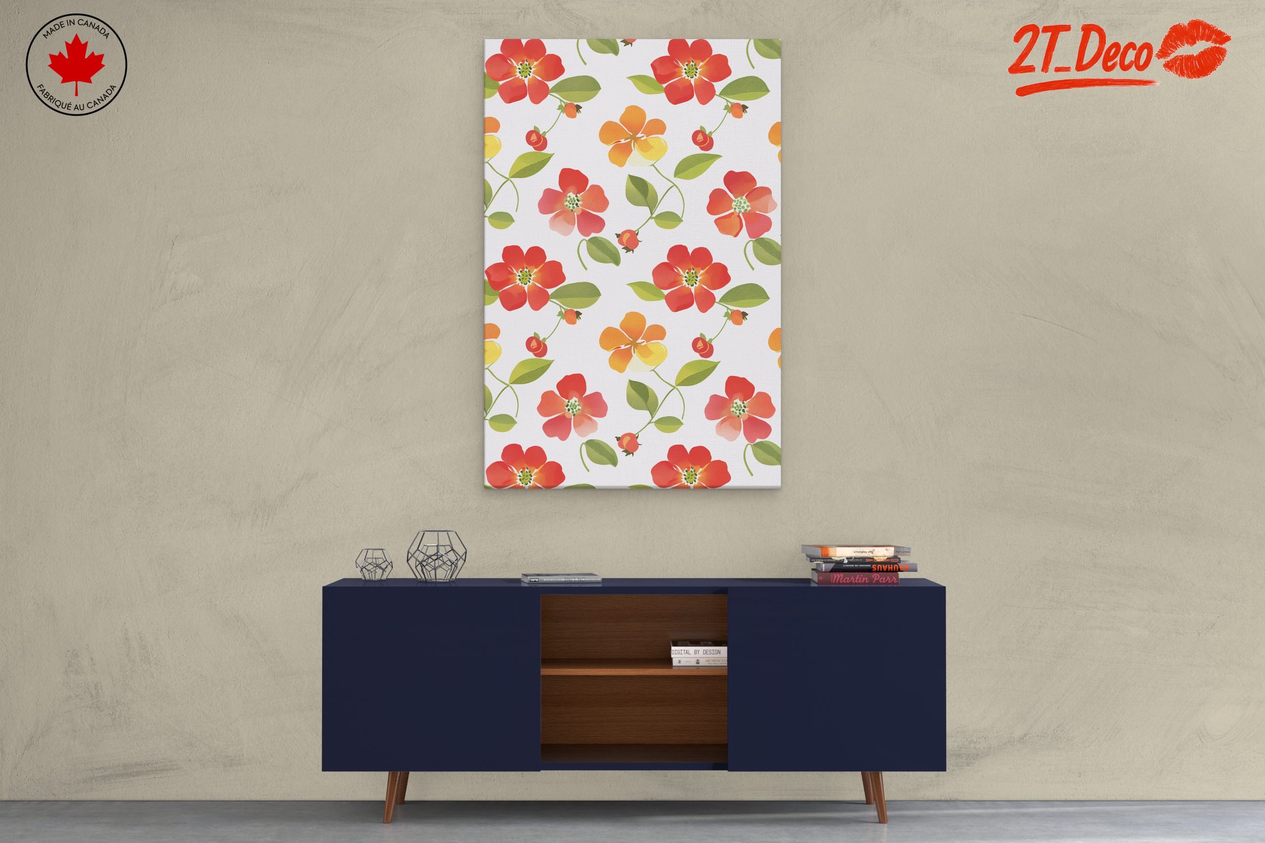 Colorful Floral Pattern Wall Art - Image 3