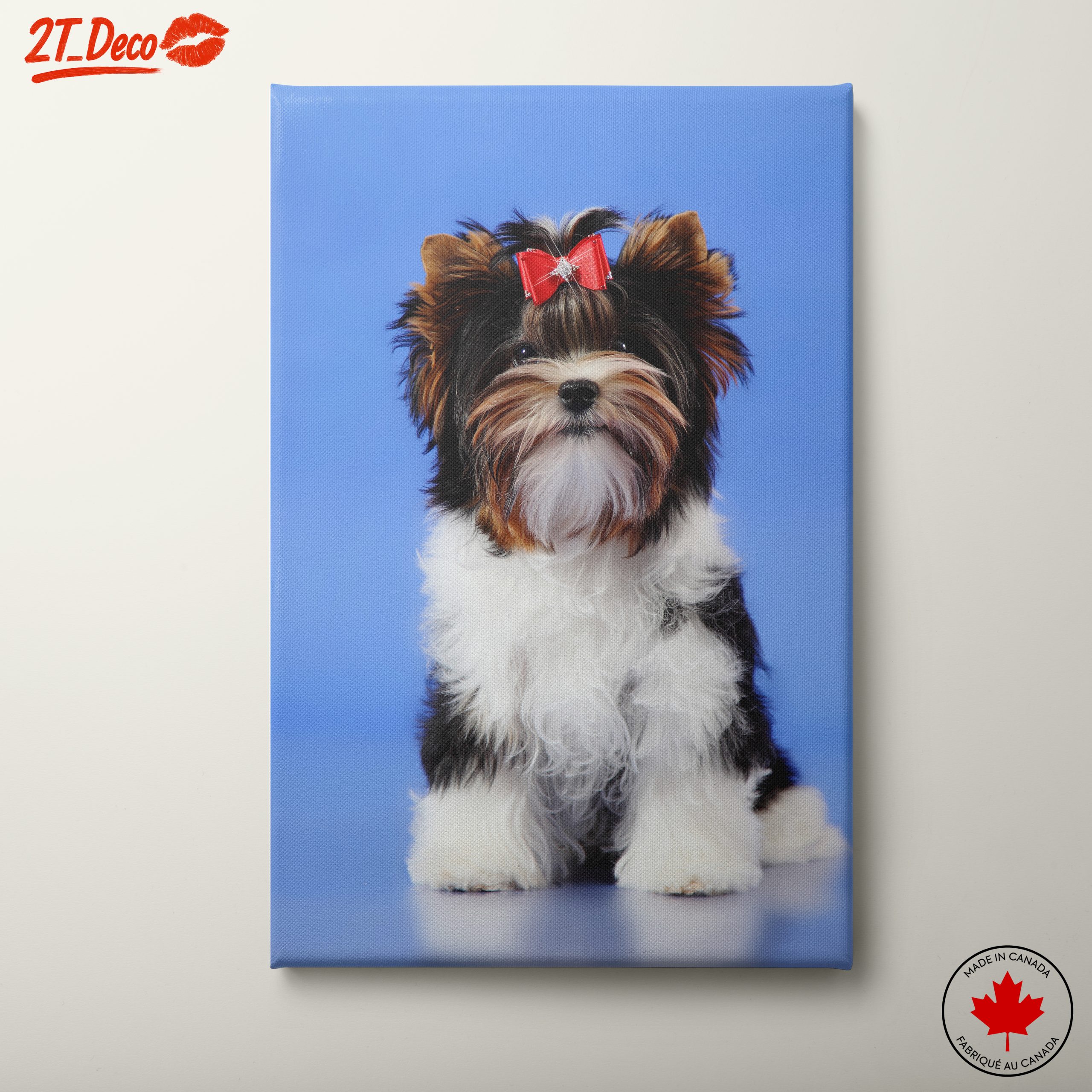 Cute Dog Portrait with Bow