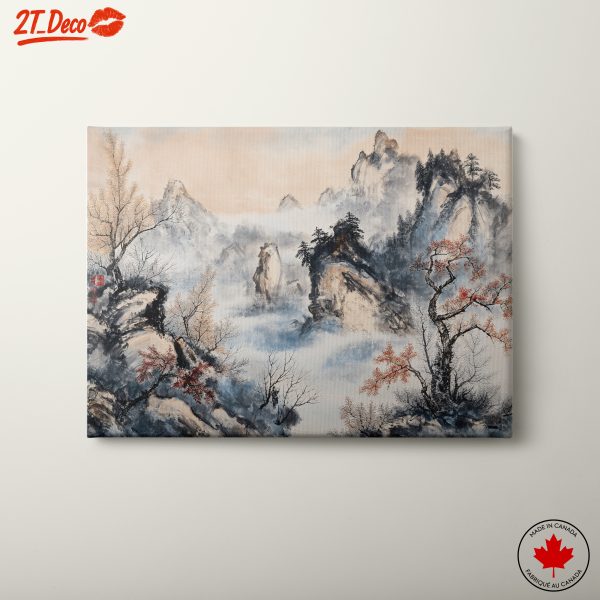 Serene Mountain Landscape with Mist
