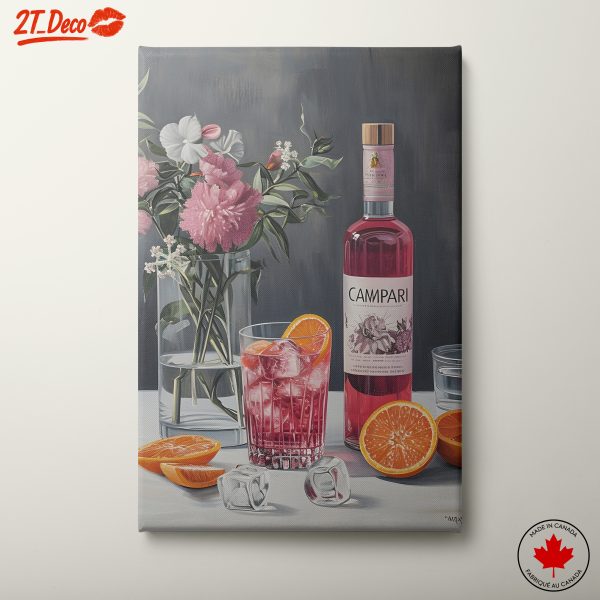 Elegant Floral Still Life with Campari