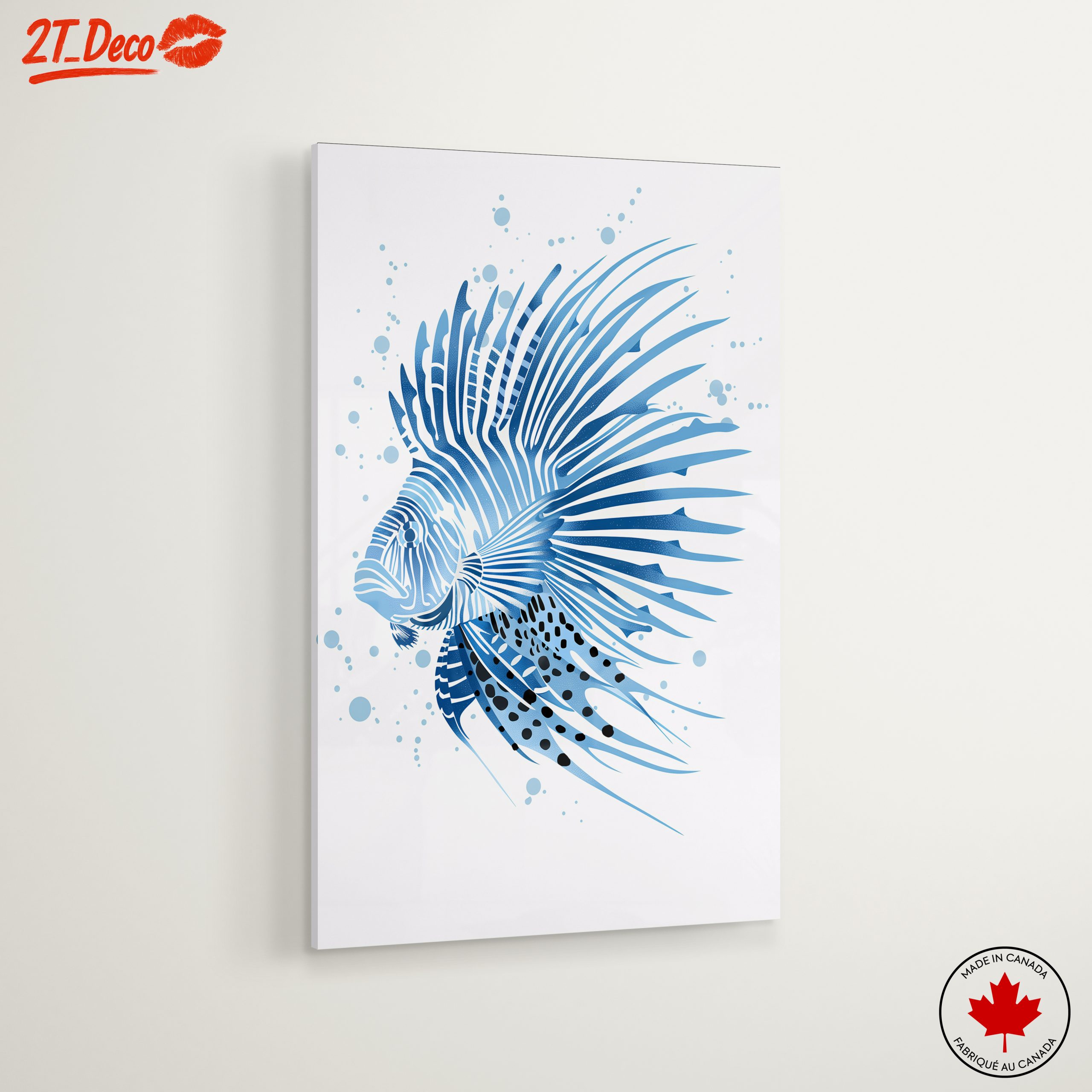Stylized Marine Life Art in Blue - Image 6