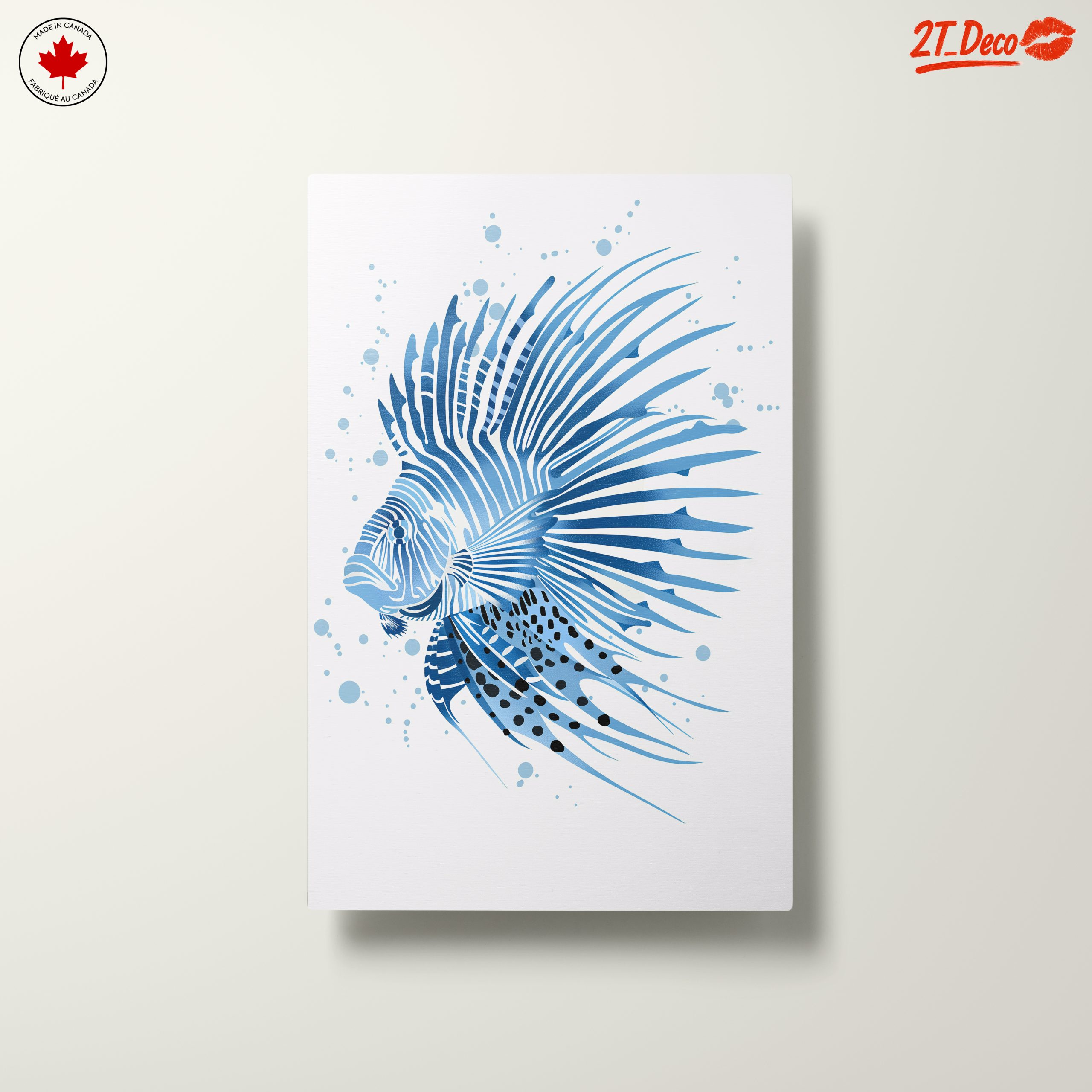 Stylized Marine Life Art in Blue - Image 10