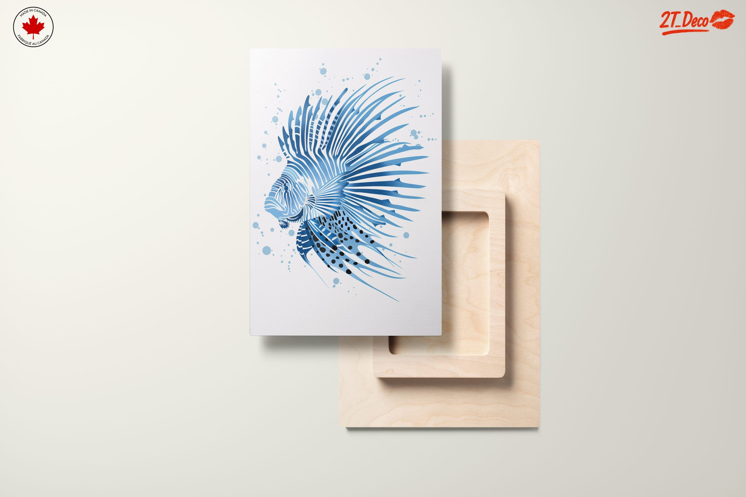 Stylized Marine Life Art in Blue - Image 11