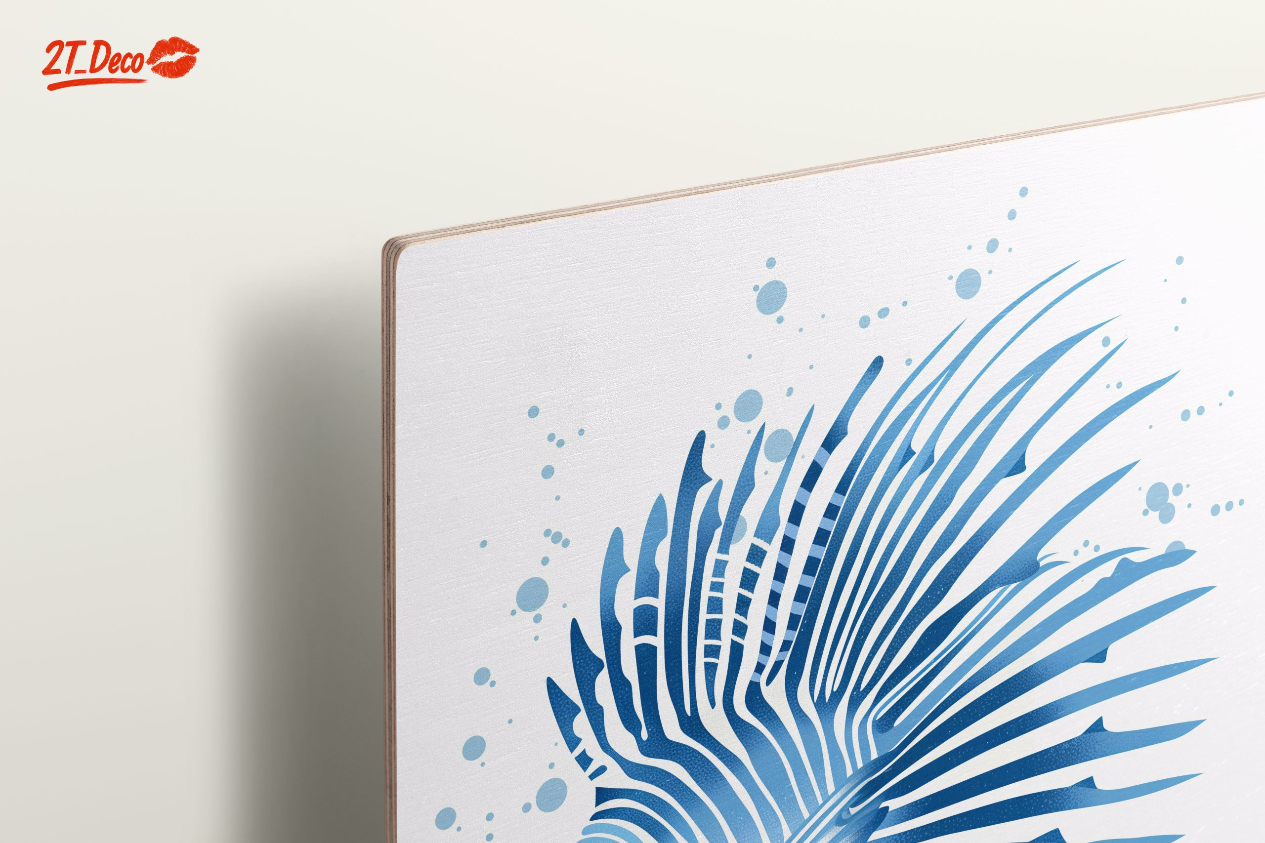 Stylized Marine Life Art in Blue - Image 15