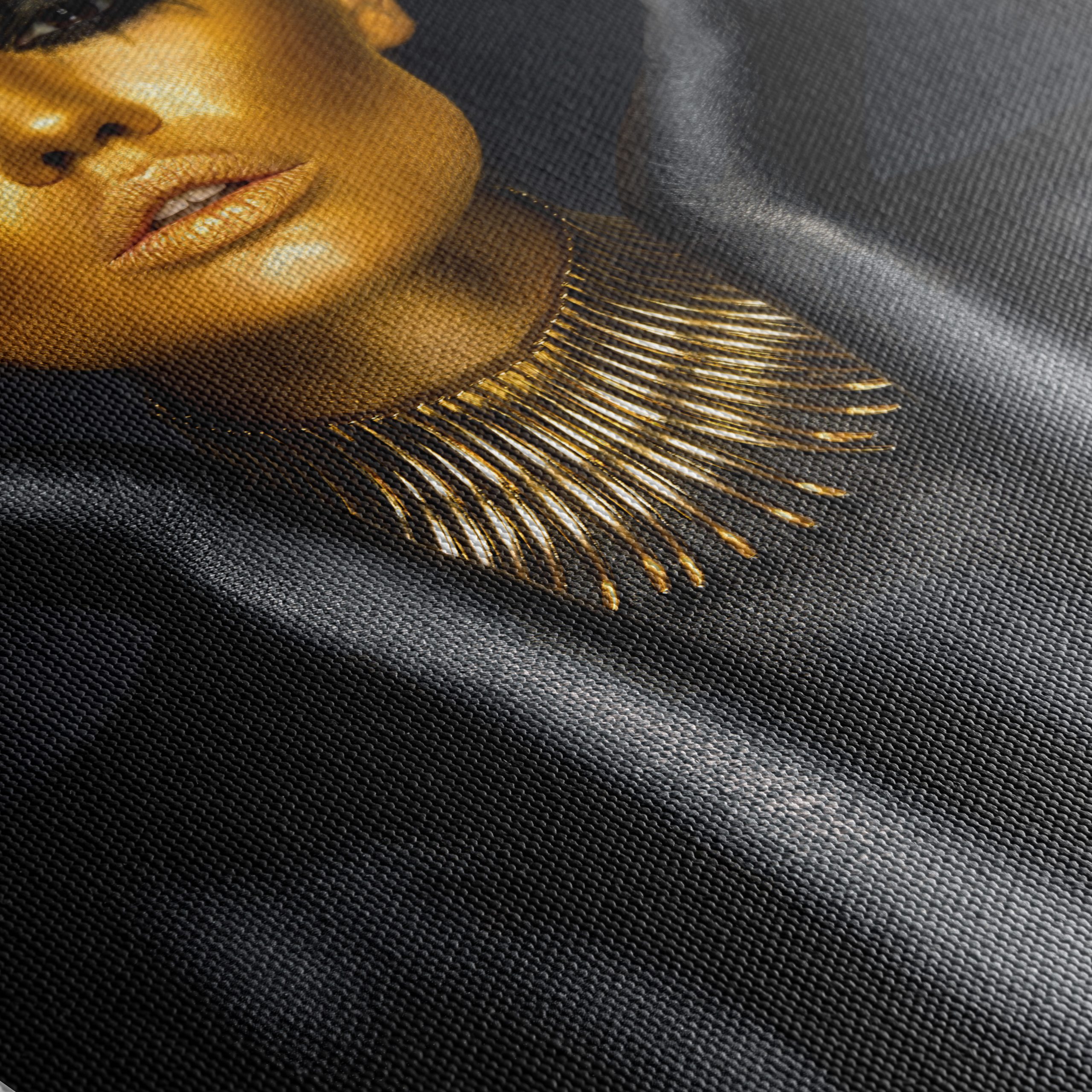 Striking Afro Art Portrait with Gold Accents - Image 5