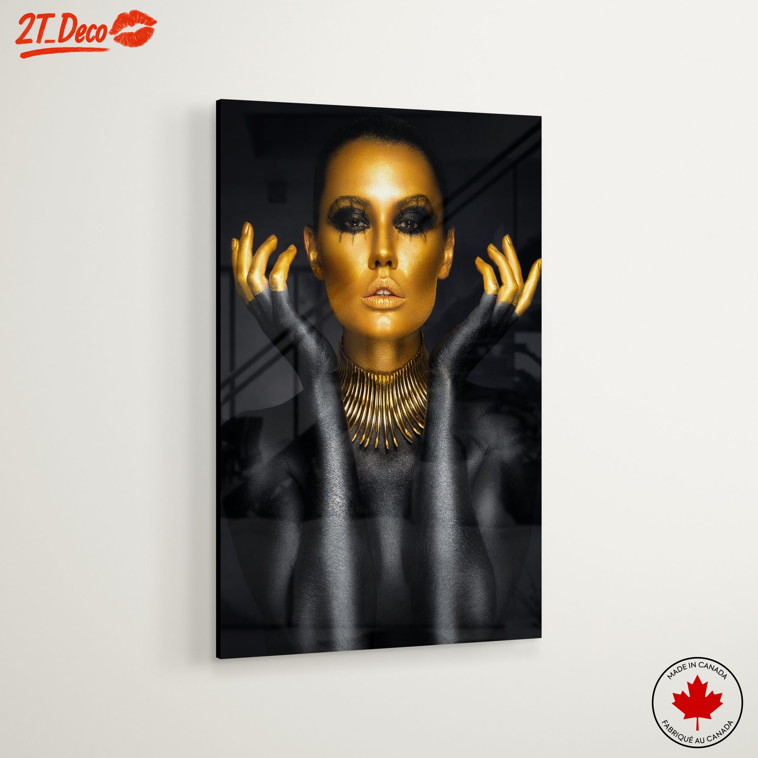 Striking Afro Art Portrait with Gold Accents - Image 6
