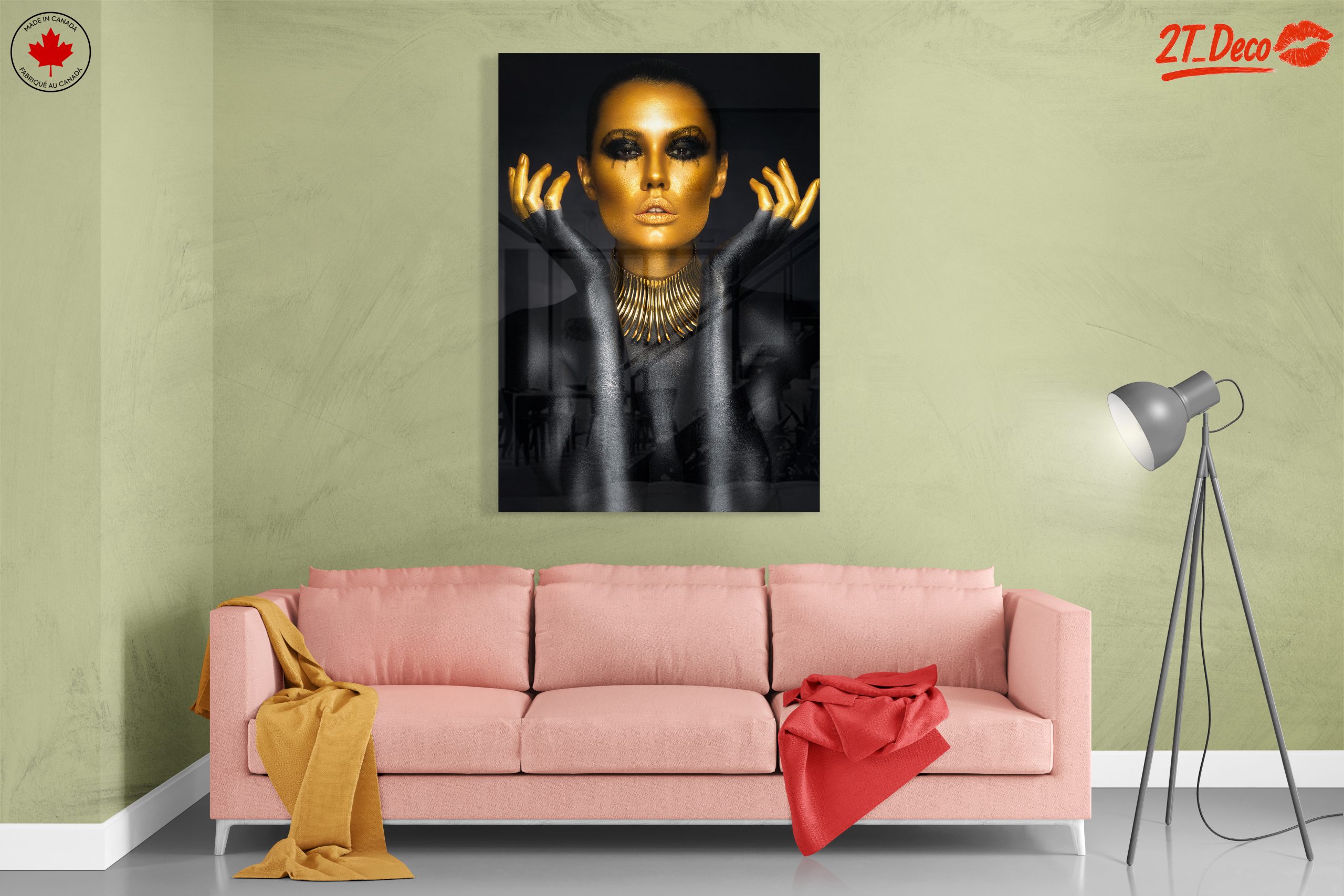 Striking Afro Art Portrait with Gold Accents - Image 7