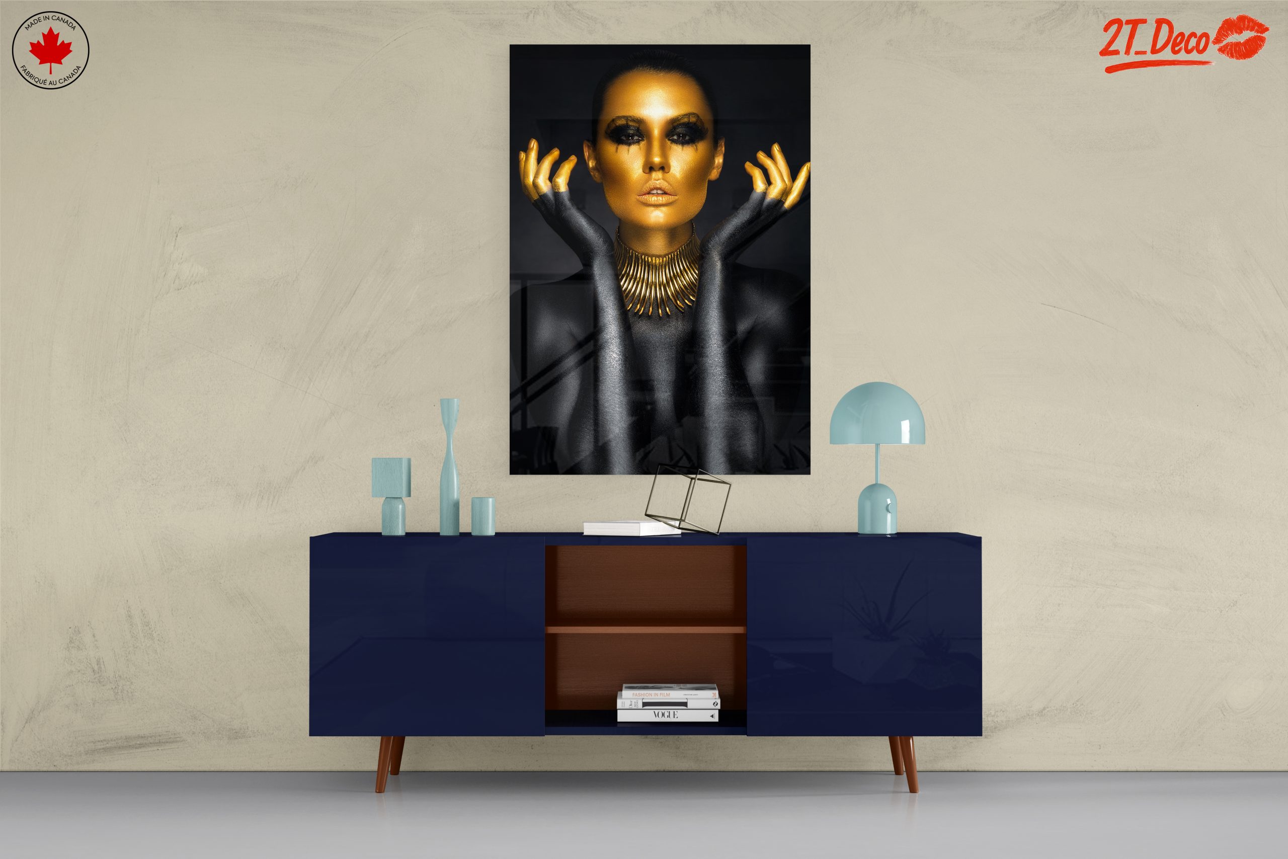 Striking Afro Art Portrait with Gold Accents - Image 8
