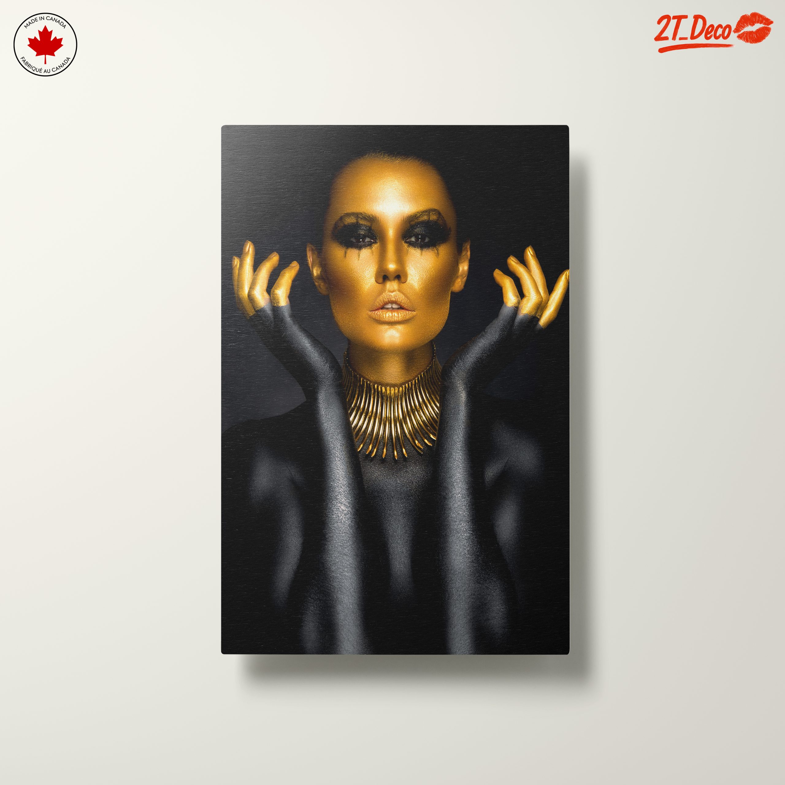 Striking Afro Art Portrait with Gold Accents - Image 10