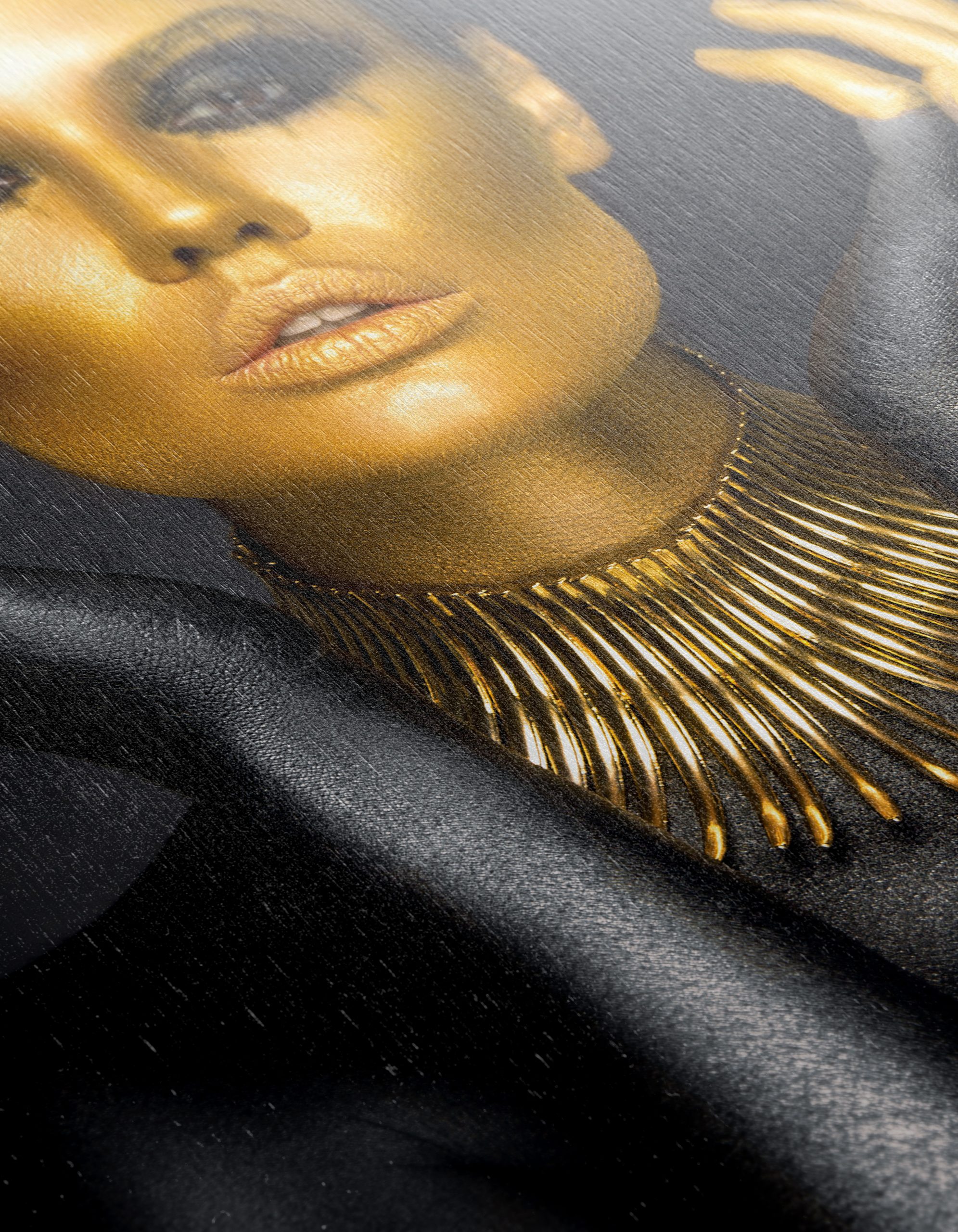 Striking Afro Art Portrait with Gold Accents - Image 12