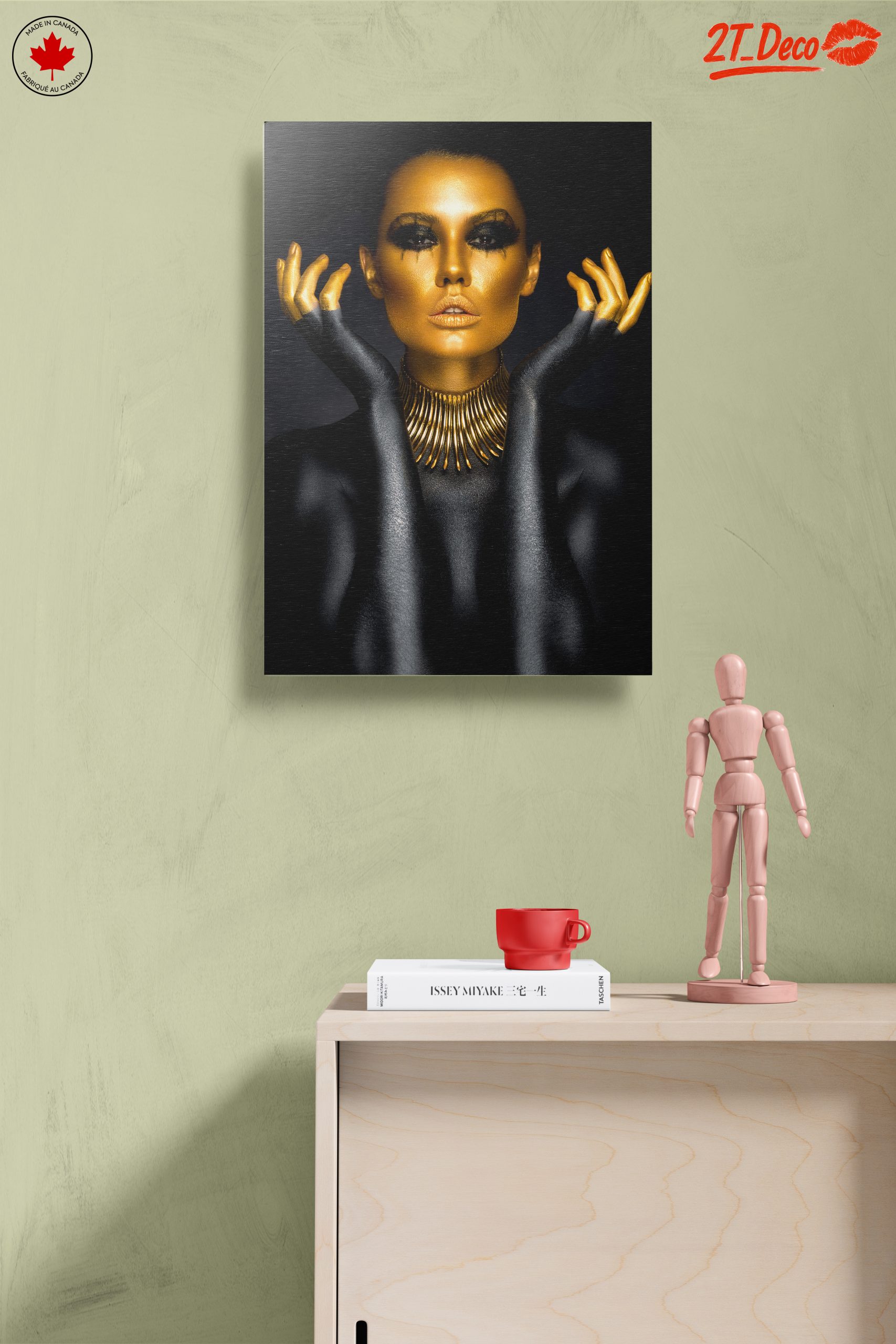 Striking Afro Art Portrait with Gold Accents - Image 14