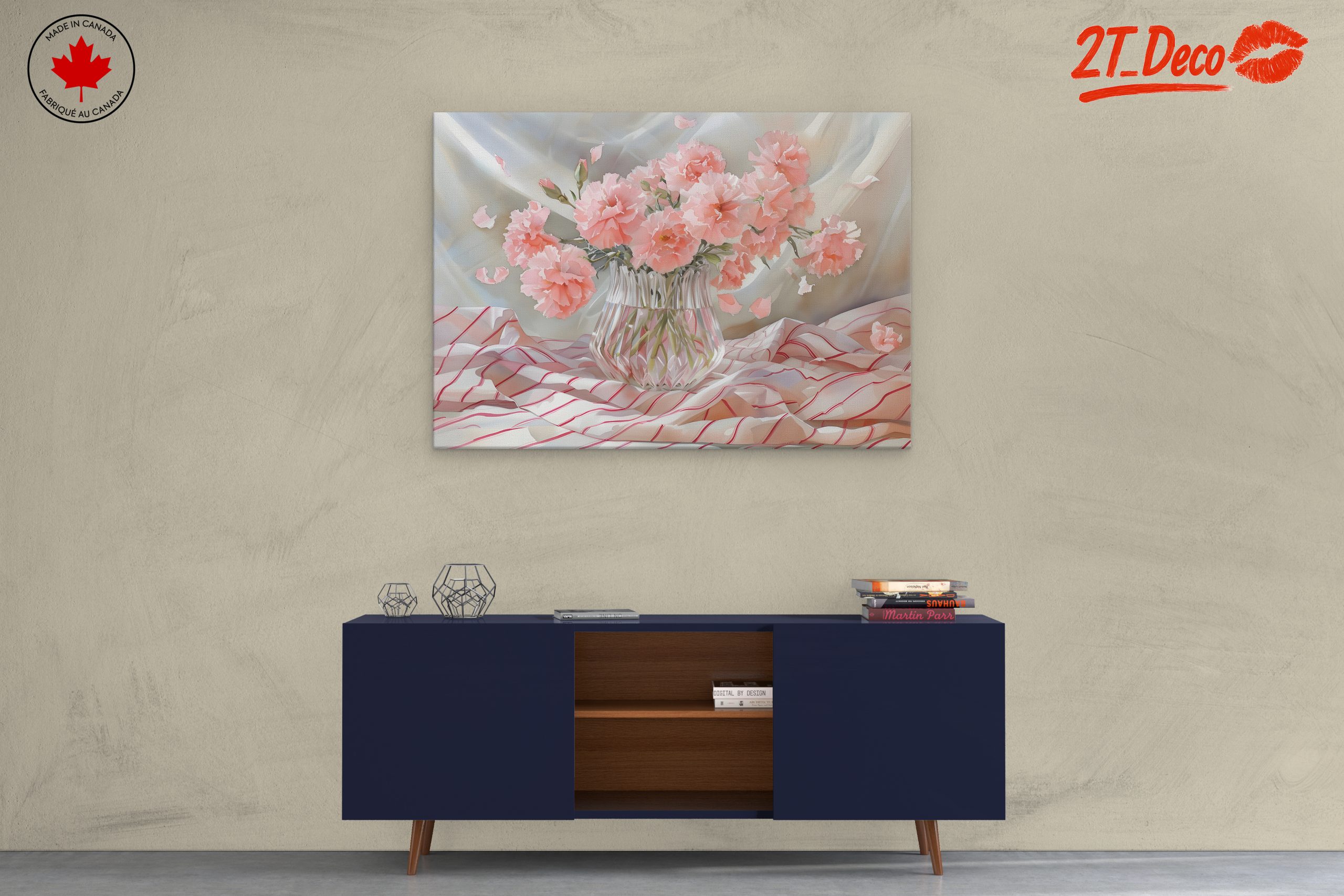 Delicate Pink Carnations in a Glass Vase - Image 3