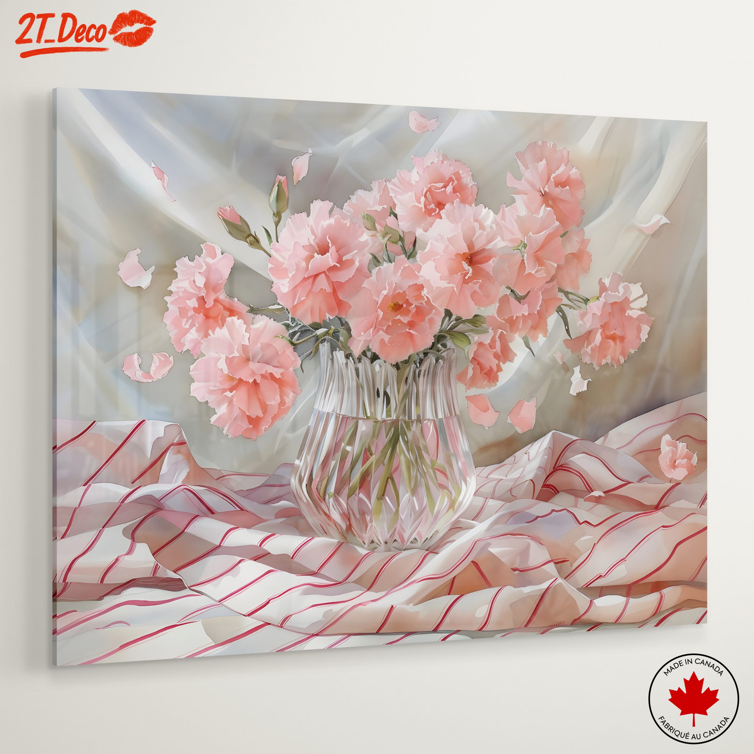 Delicate Pink Carnations in a Glass Vase - Image 6
