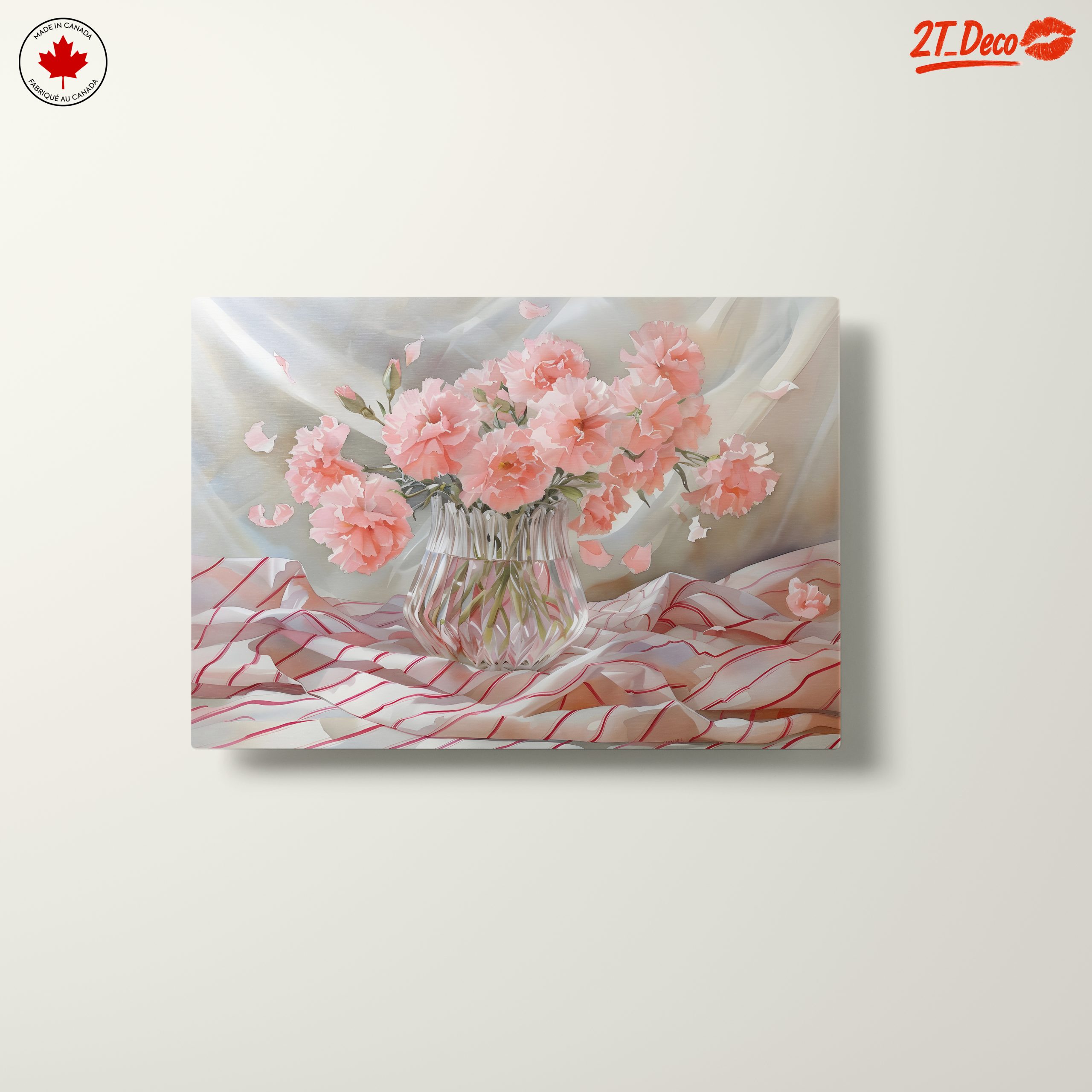 Delicate Pink Carnations in a Glass Vase - Image 10