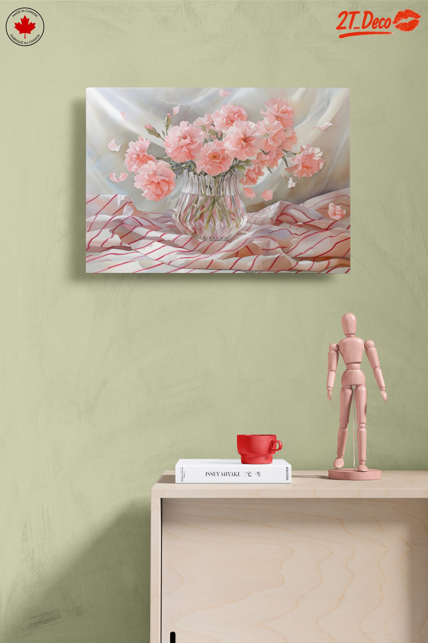 Delicate Pink Carnations in a Glass Vase - Image 14