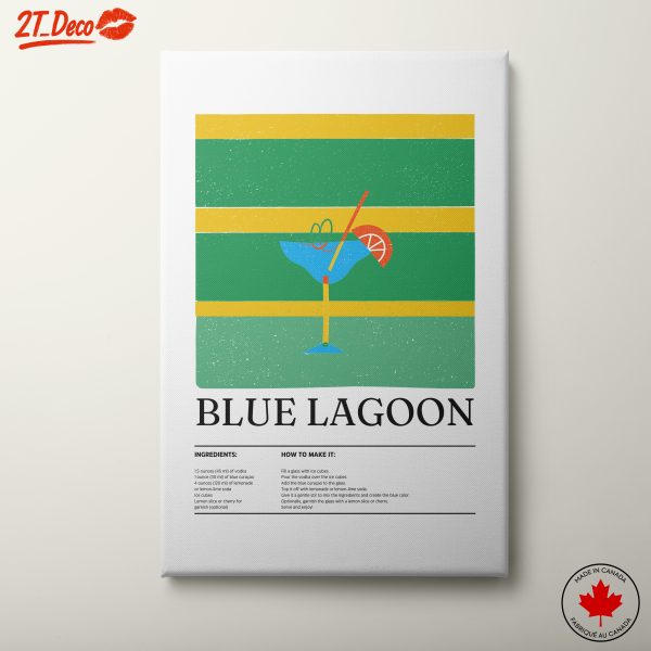 Blue Lagoon Cocktail Recipe Art